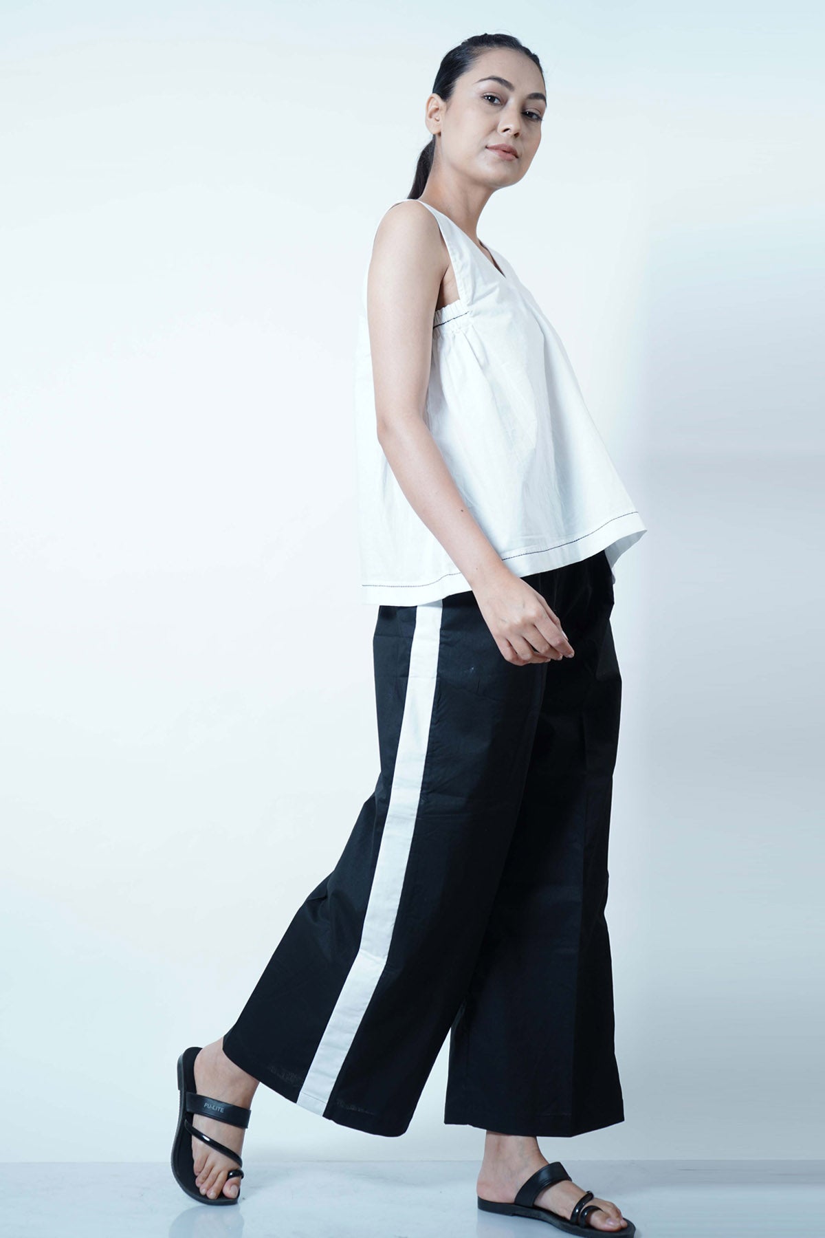 Side Striped Black Pants