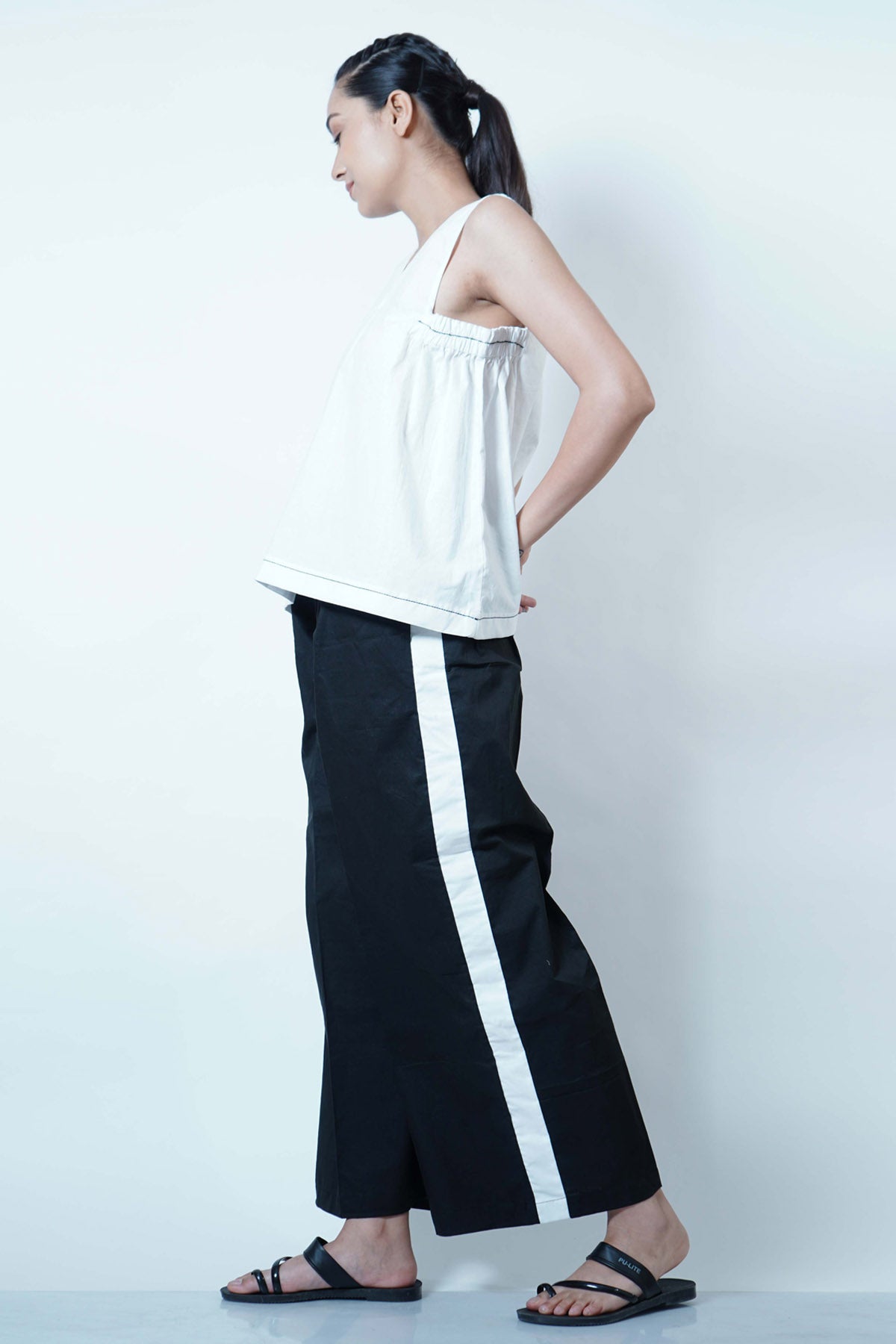 Side Striped Black Pants