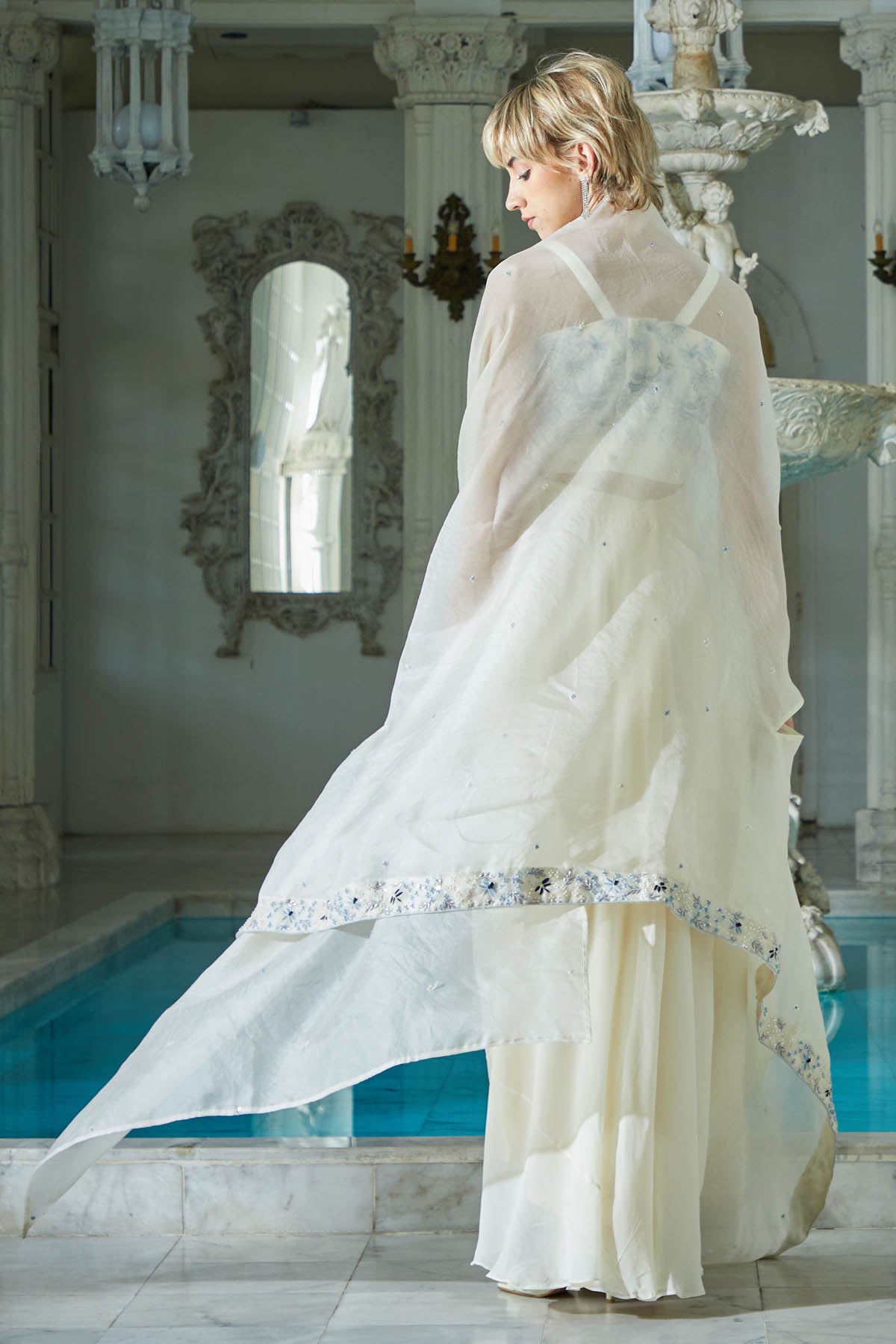 Silk Drape Skirt & Jacket Set