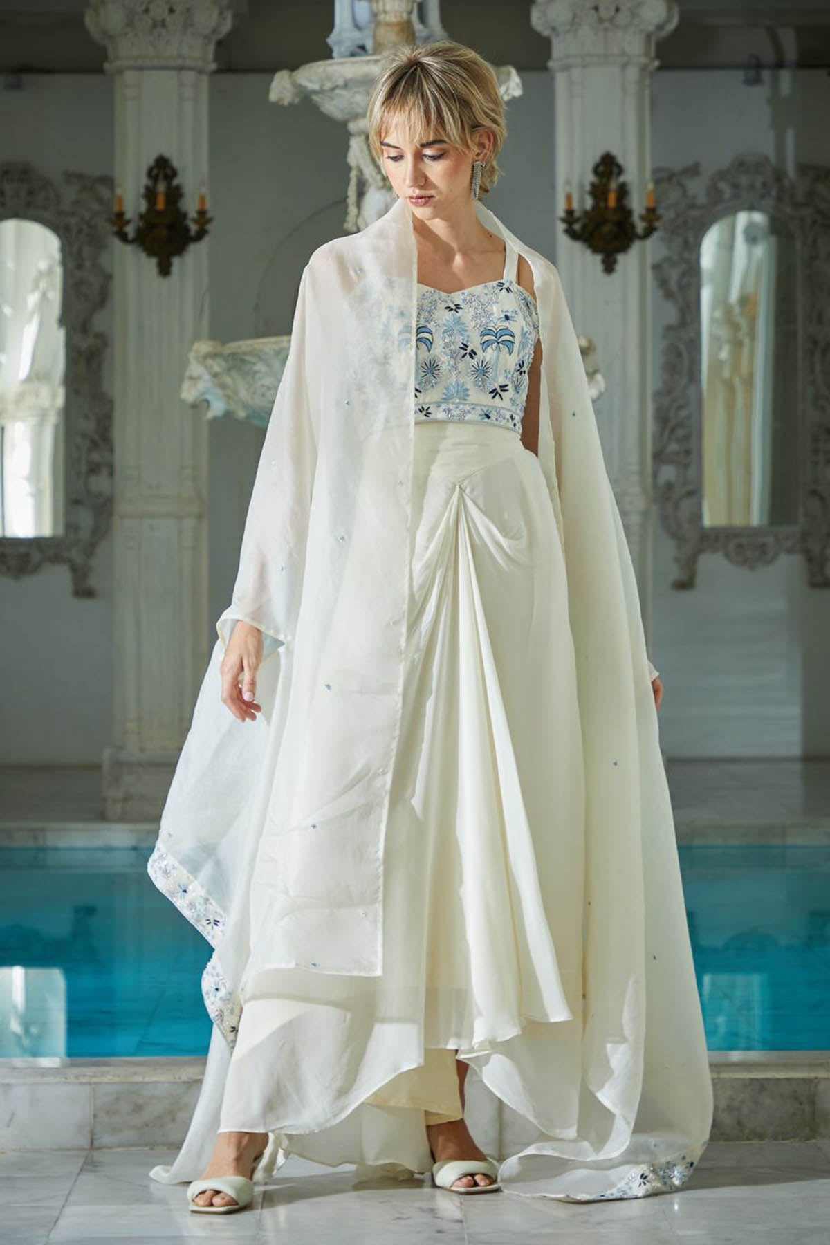 Silk Drape Skirt & Jacket Set