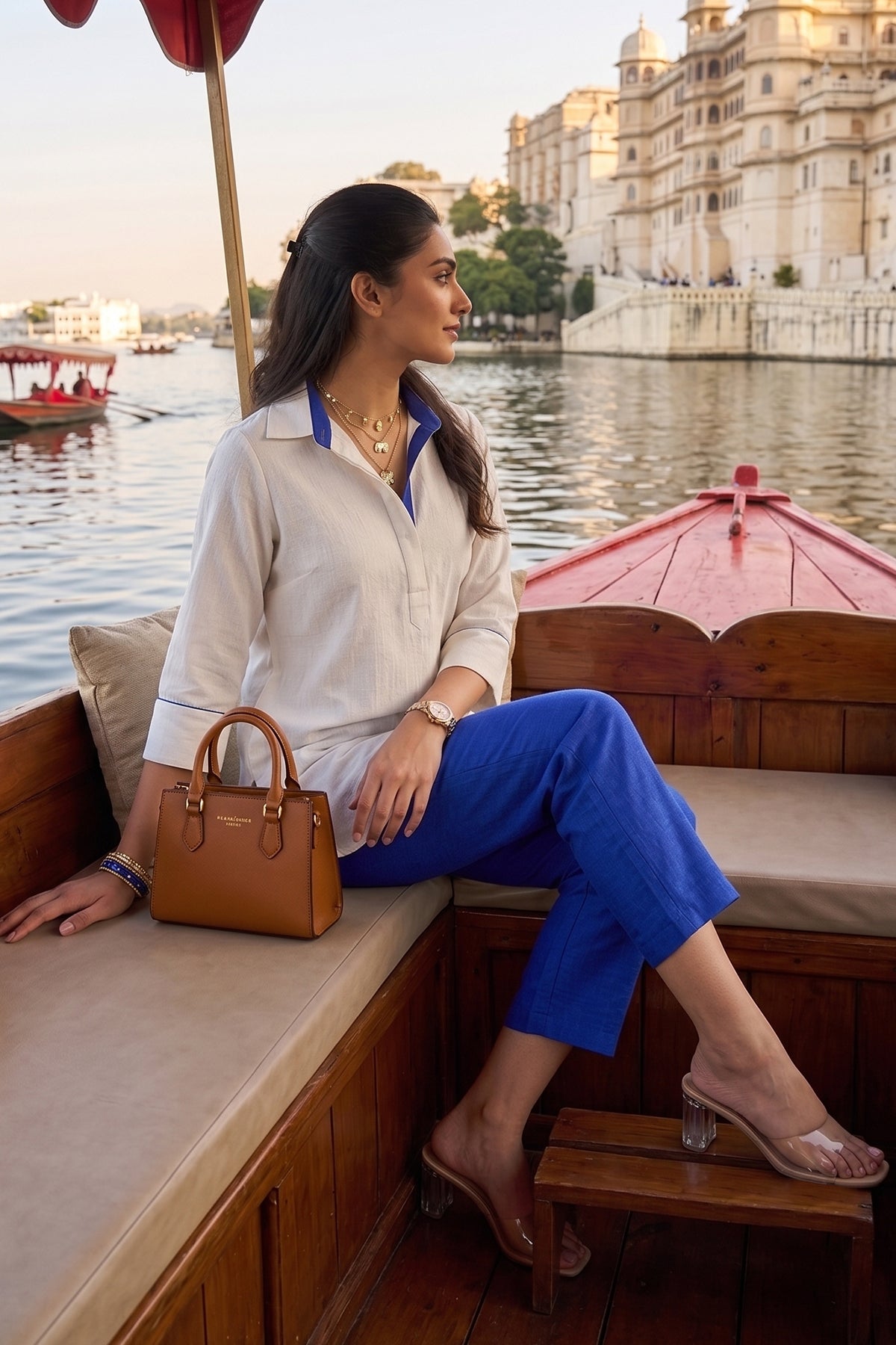 Silk White Short Tunic & Pants