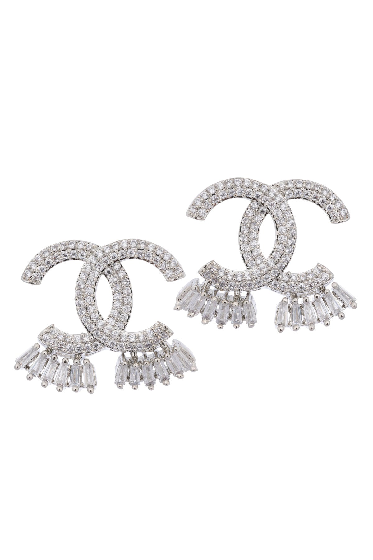 Silver American Diamond Earrings