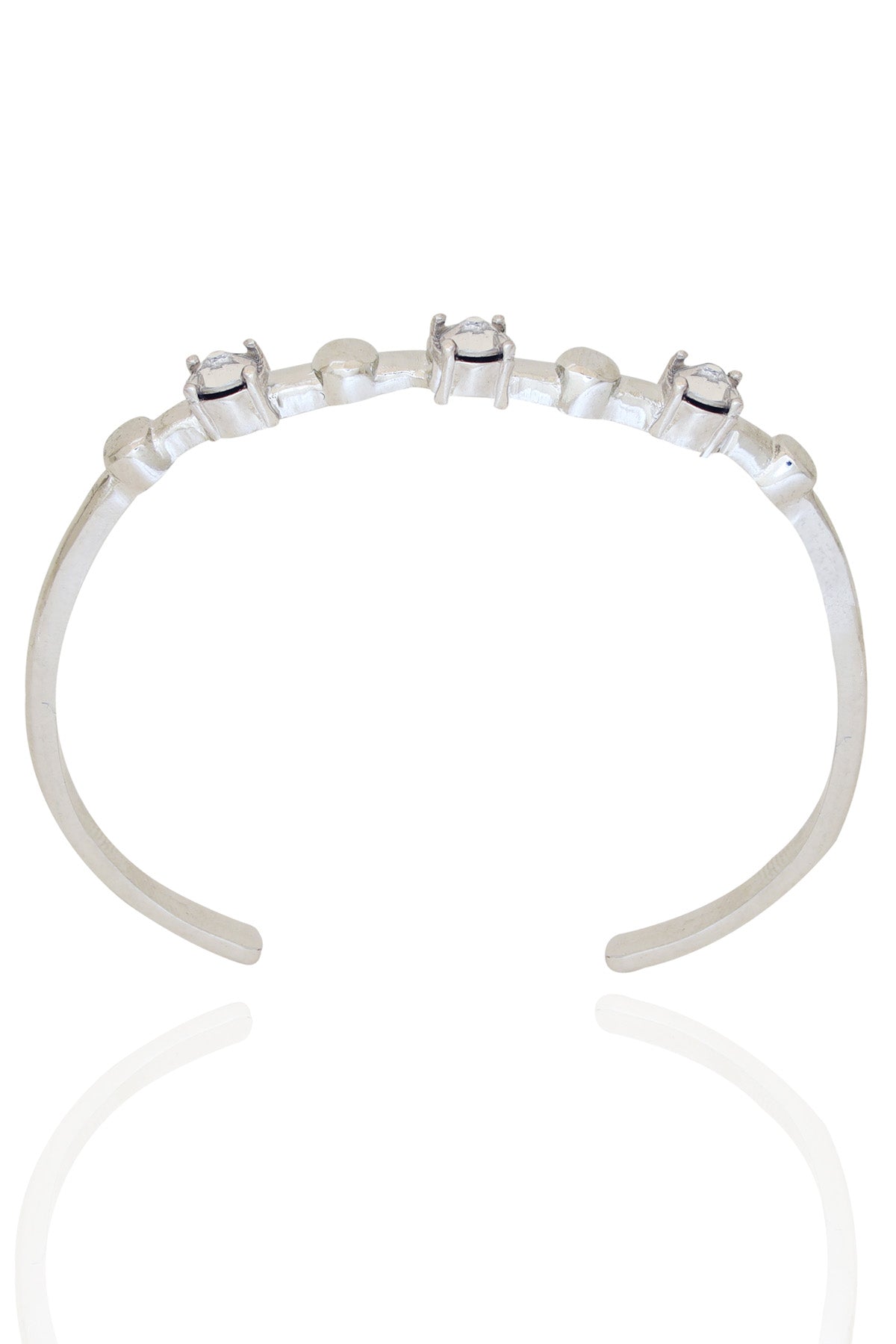 Silver Diamond Kada Bracelet