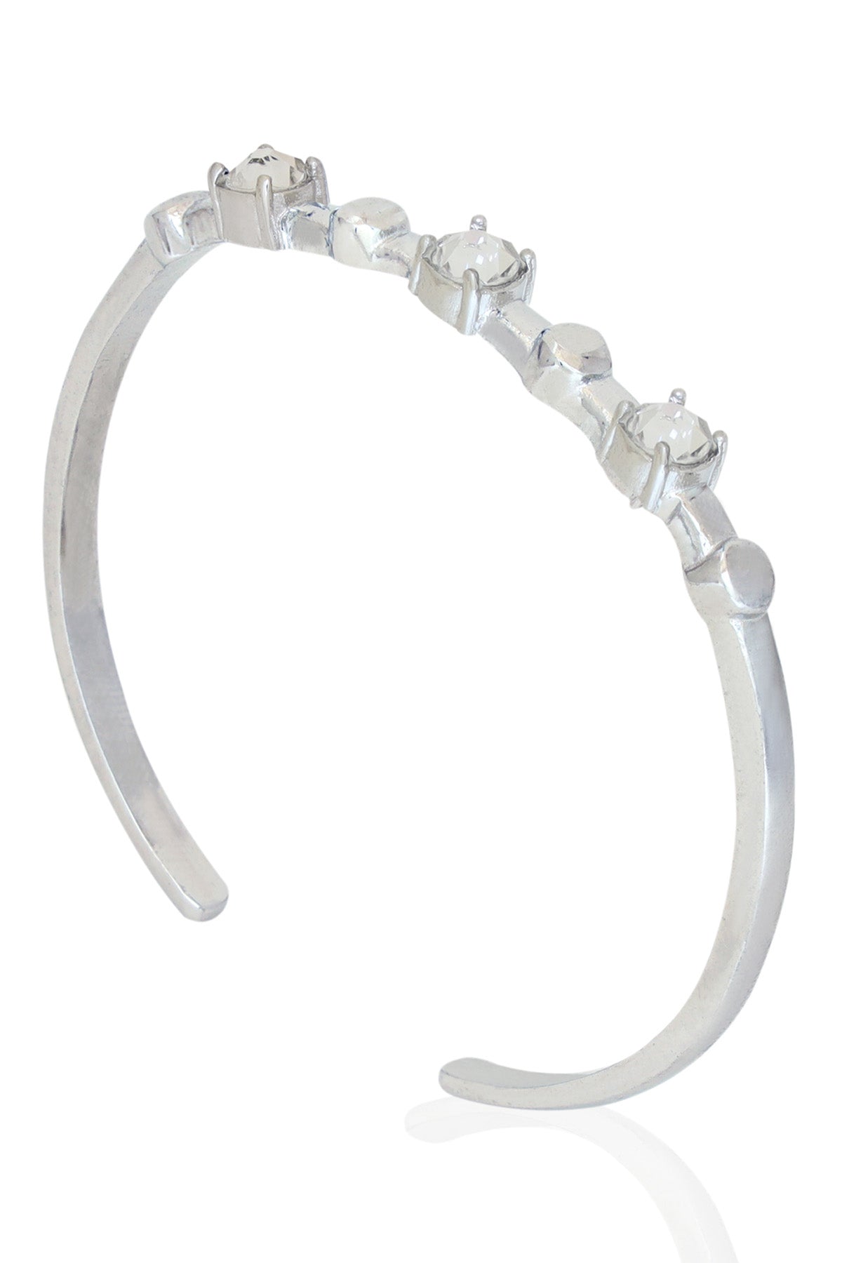 Silver Diamond Kada Bracelet