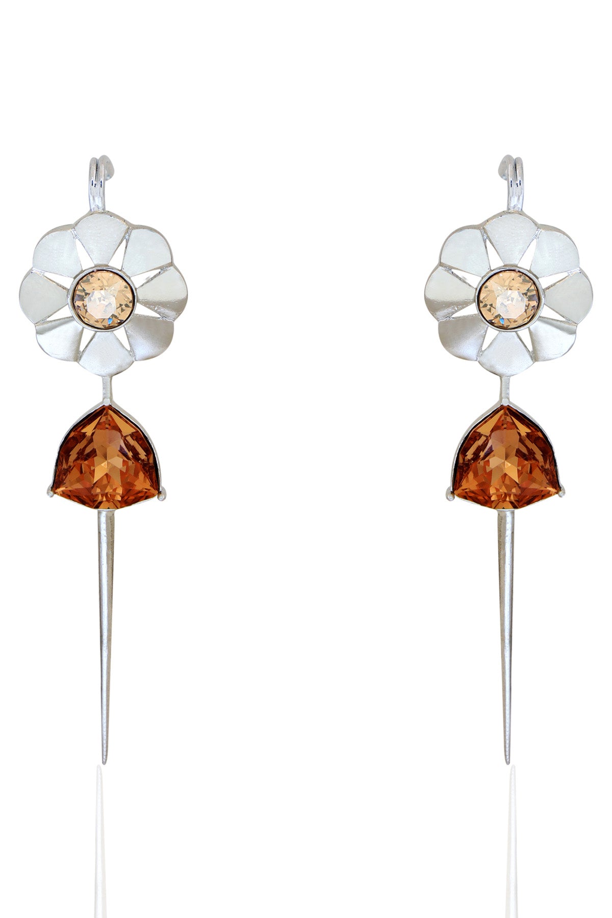 Silver Smoky Topaz Earrings