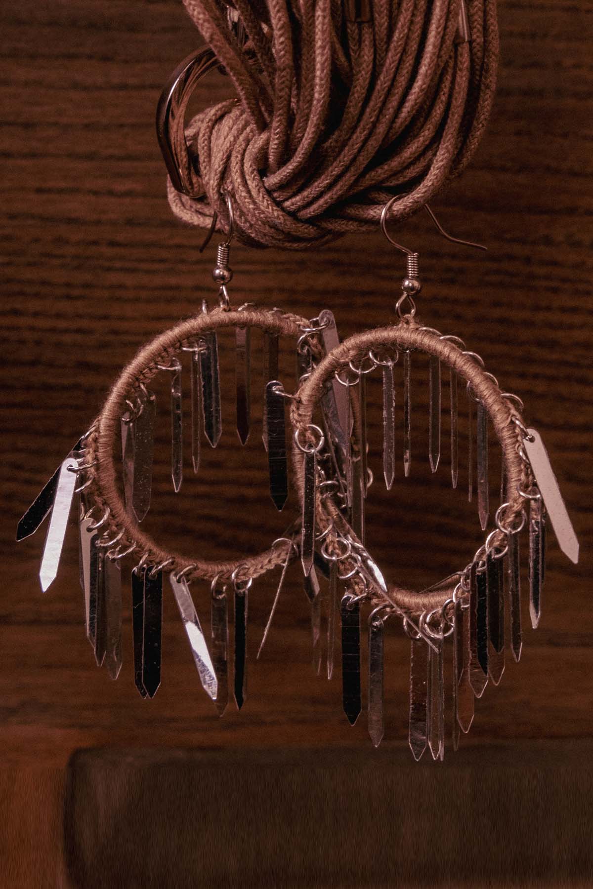 Silver Twisted Round Hoops