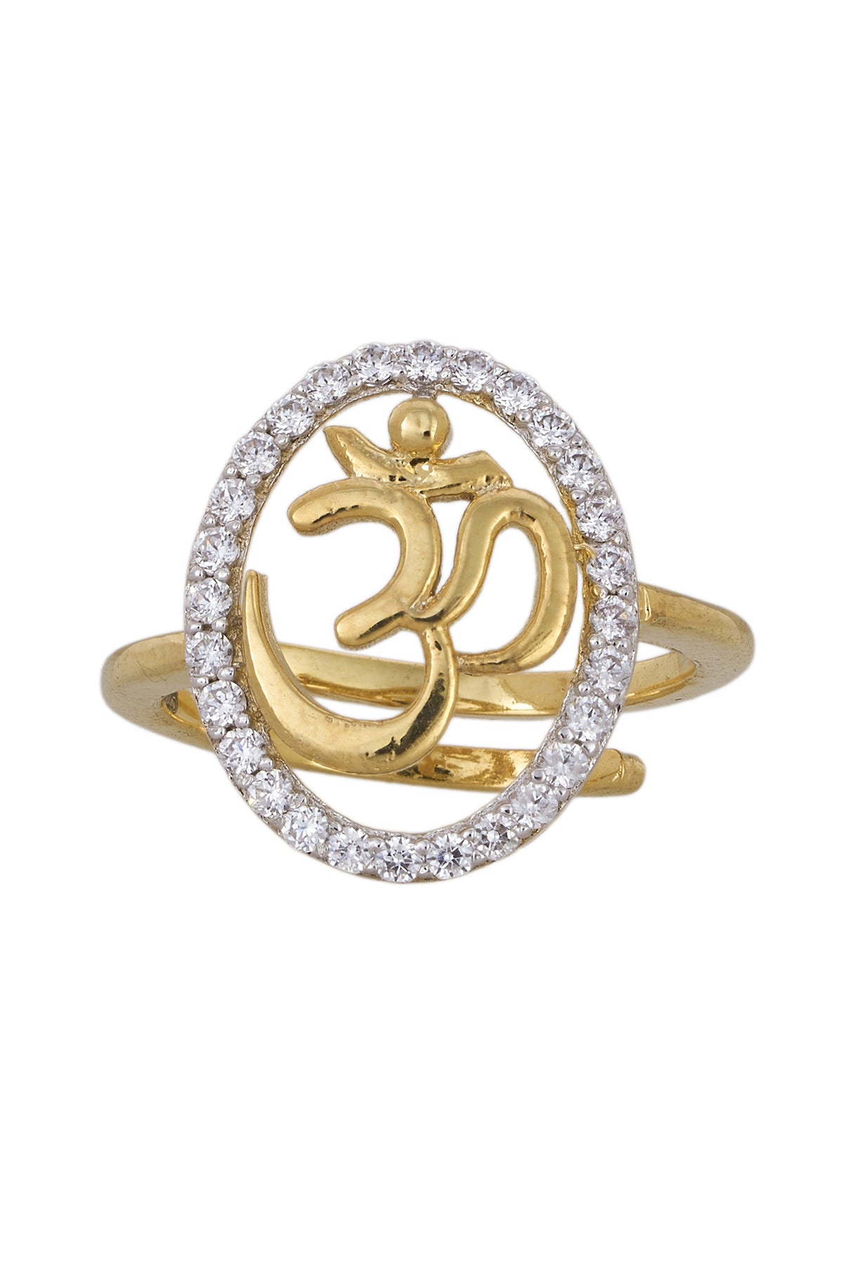 Silver Aum Embellished Ring