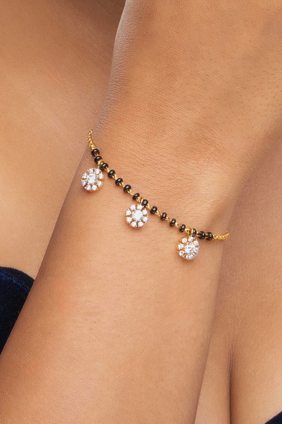 Buy Silver Beads Hand Mangalsutra by Sica for women online at ScrollnShops