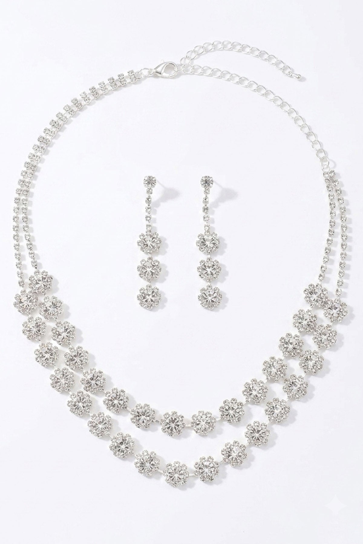 Silver Crystal Jewellery Set