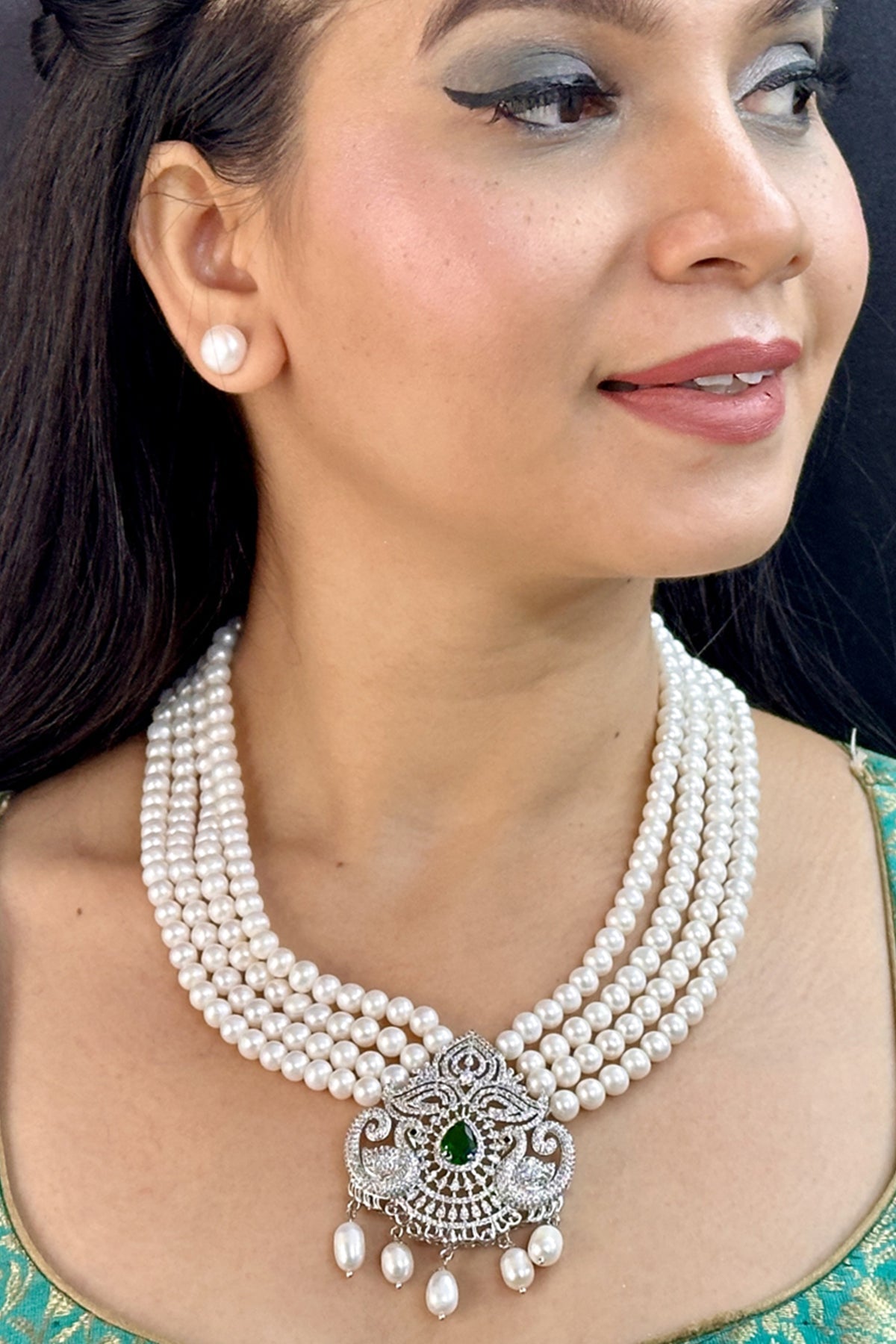 Buy Silver Cubic Zirconia Jewellery for women by J Pearls online available at scrollnshops