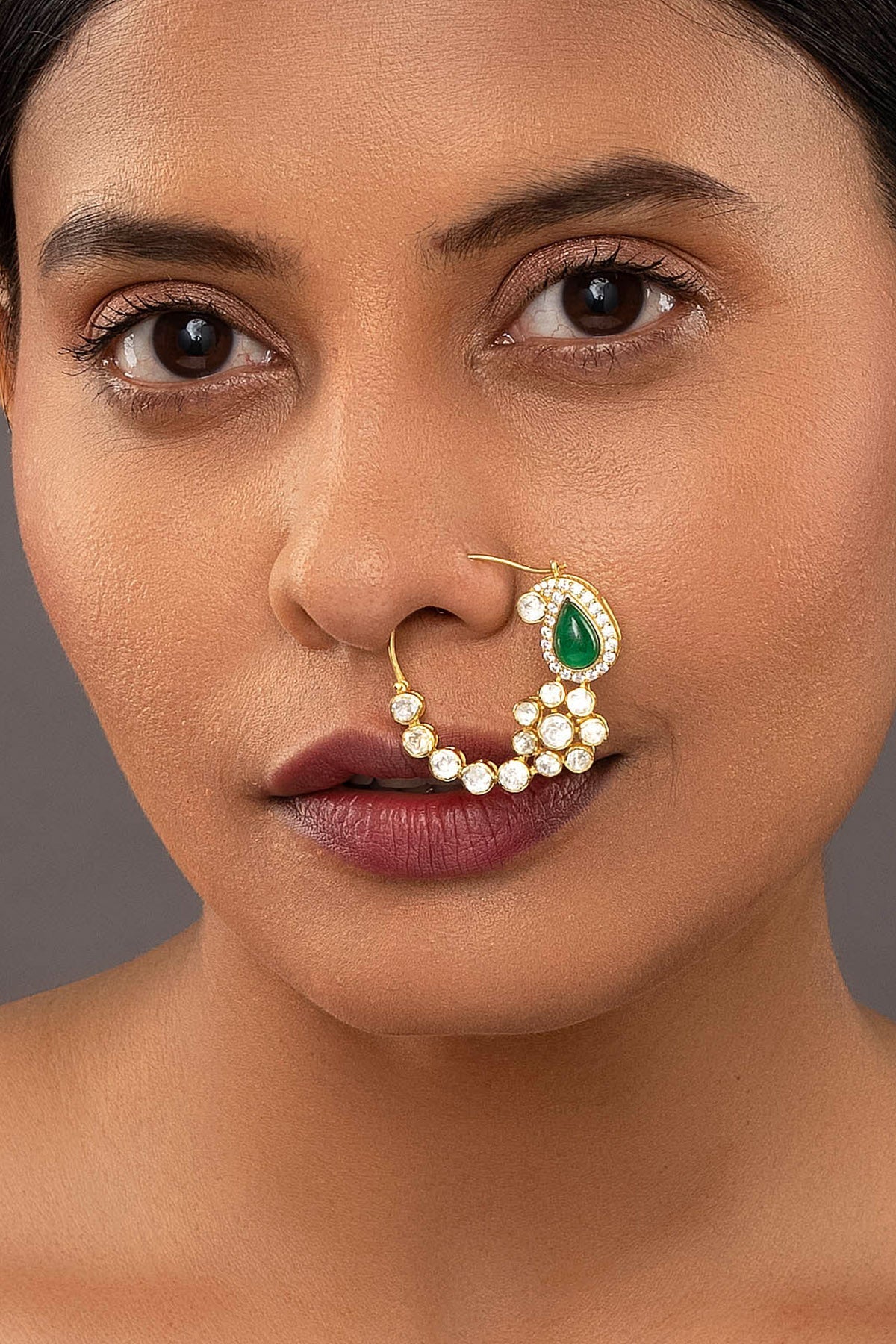 Buy Silver Diamond Yellow Nose Ring for women by Sica online available at scrollnshops
