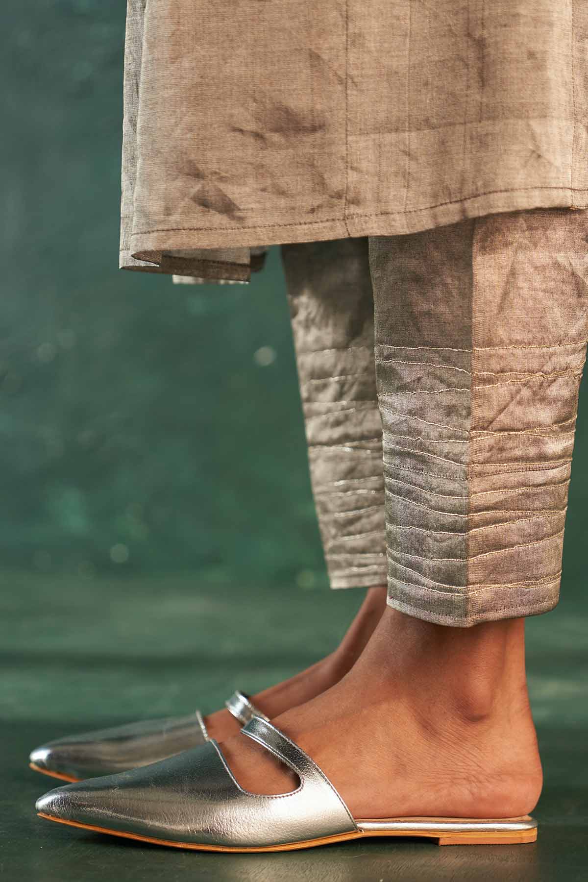 Silver Dori Work Flare Kurta Set