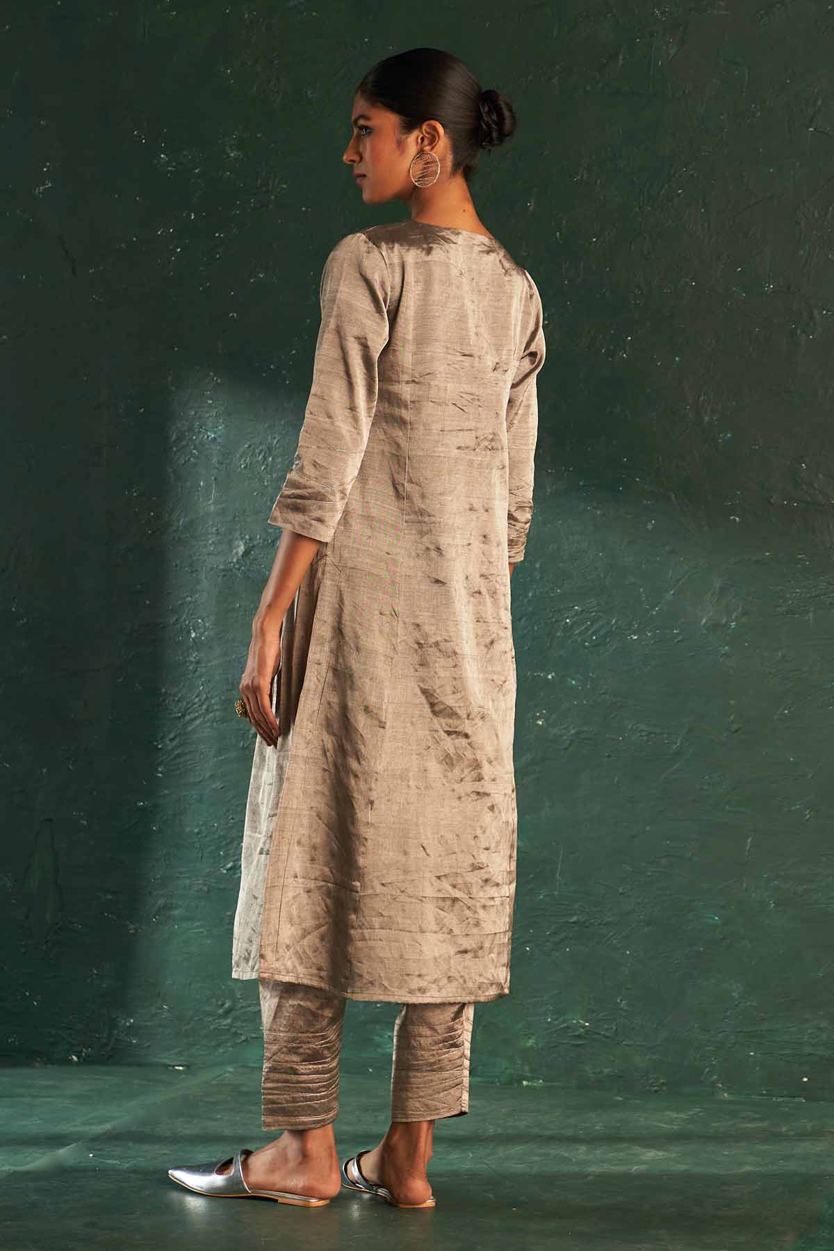 Silver Dori Work Flare Kurta Set
