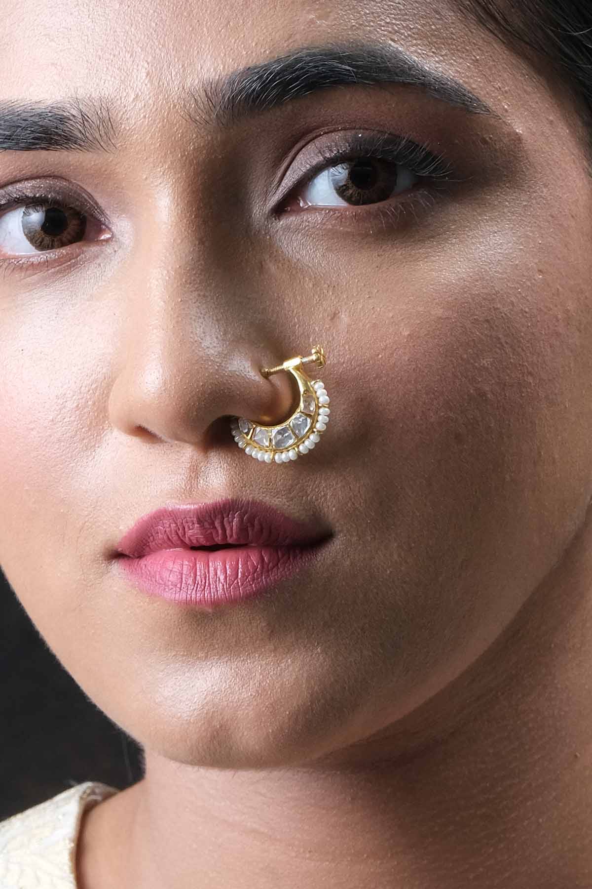 Sica Silver Embellished Chand Nath for jewellery online at ScrollnShops