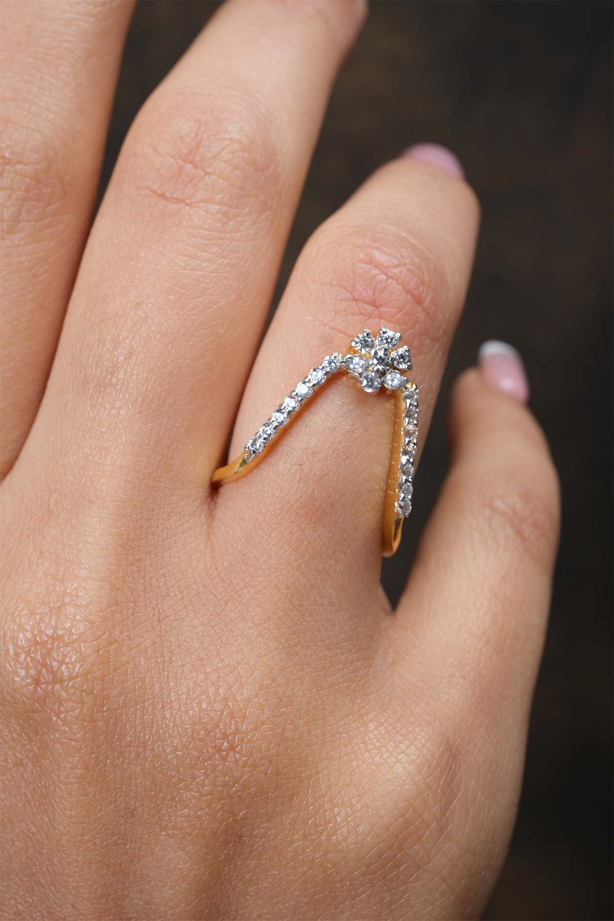 Sica Silver Embellished Vanki Ring for jewellery online at ScrollnShops