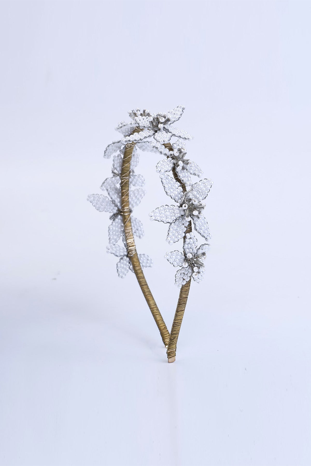 Silver Floral Beaded Hairband