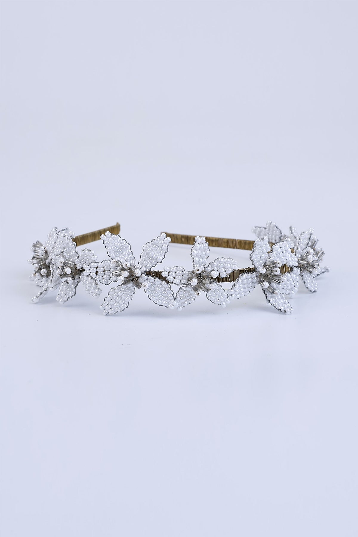 Buy Silver Floral Beaded Hairband by Choko for women online at ScrollnShops