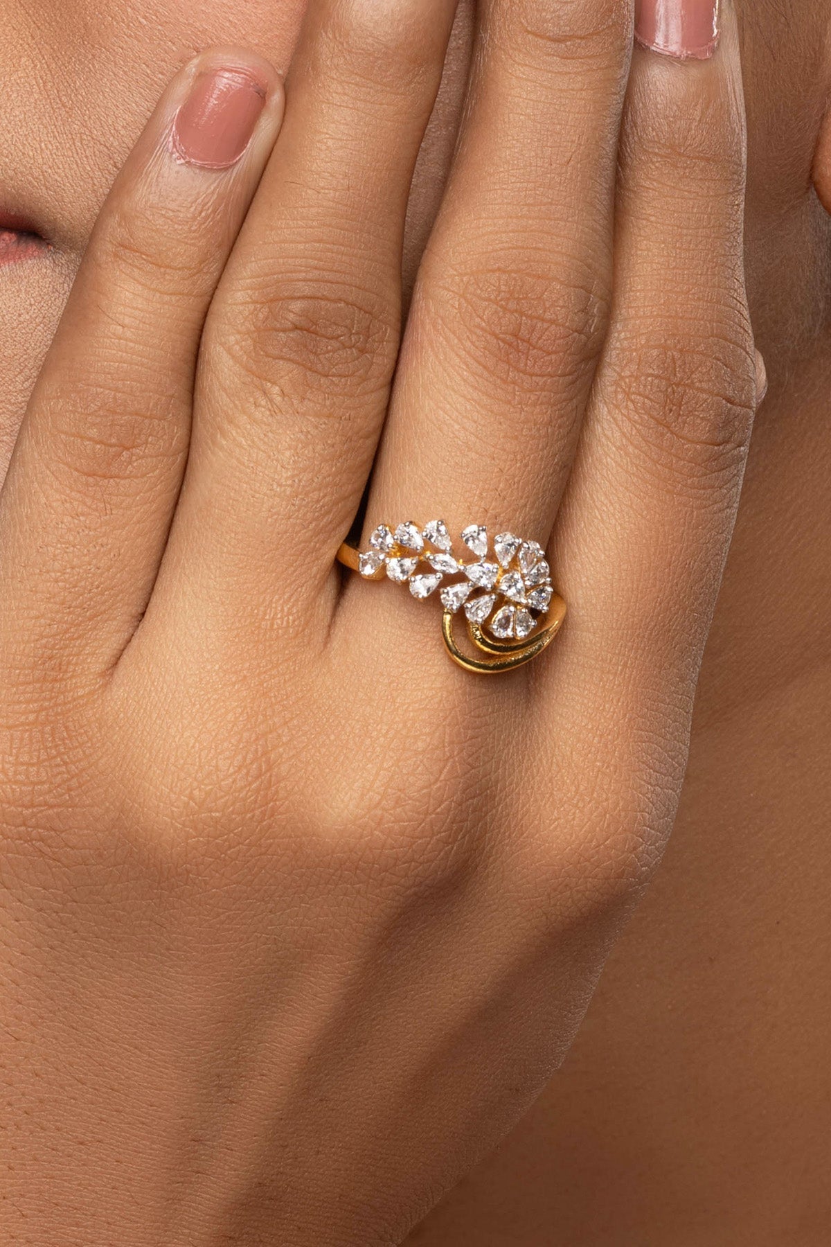 Buy Silver Floral Embellished Ring by Sica for women online at ScrollnShops