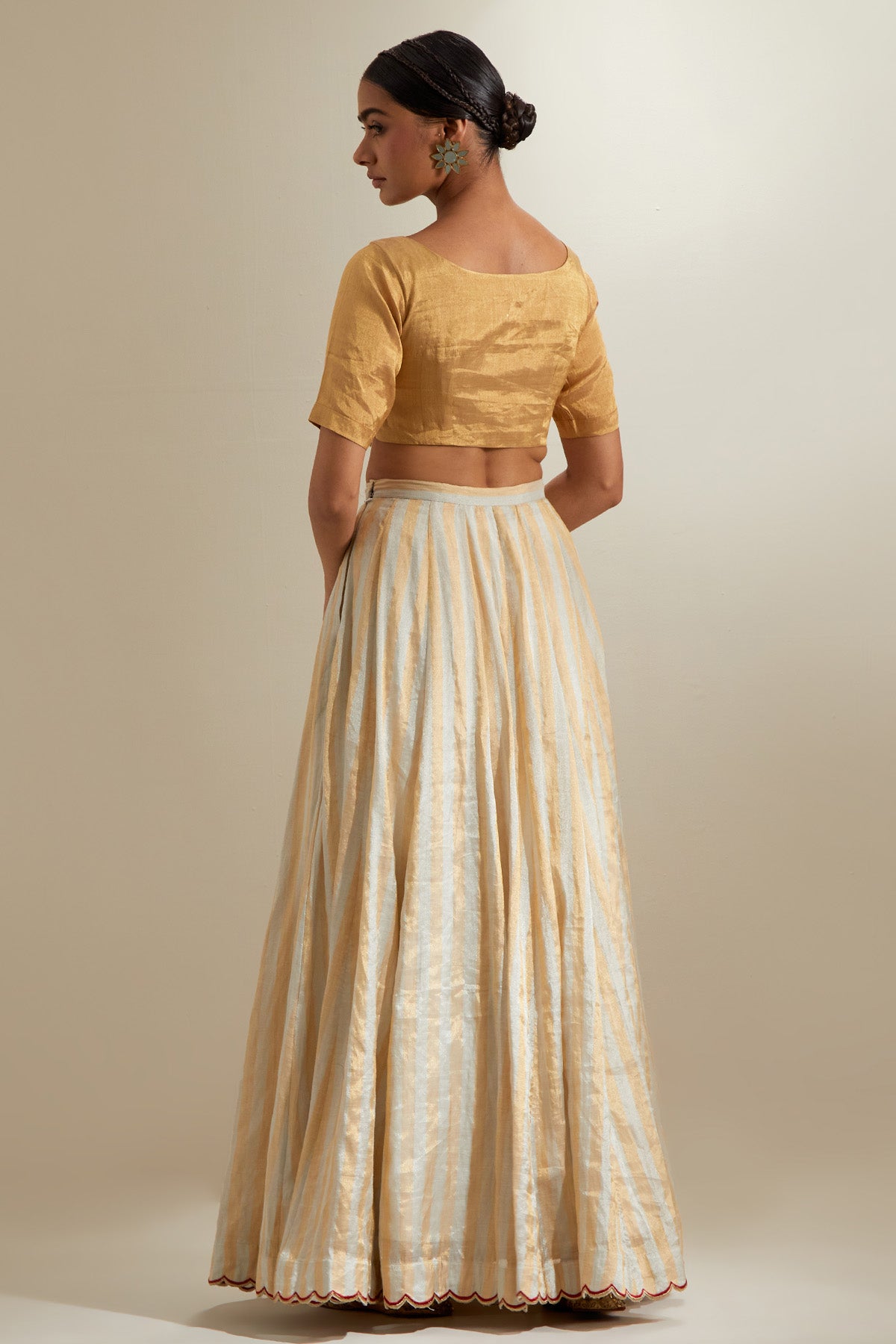 Silver Gold Zari Lehenga Set