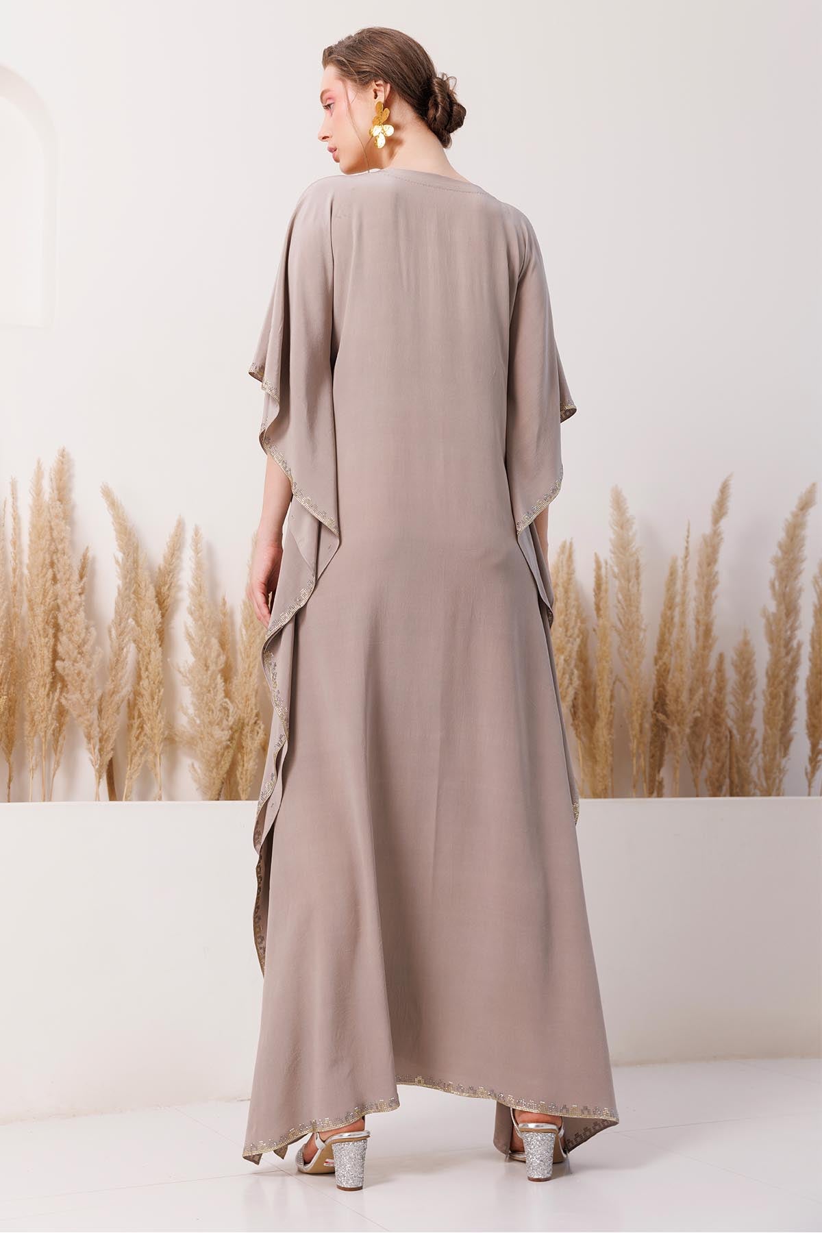 Silver Grey Embellished Kaftan