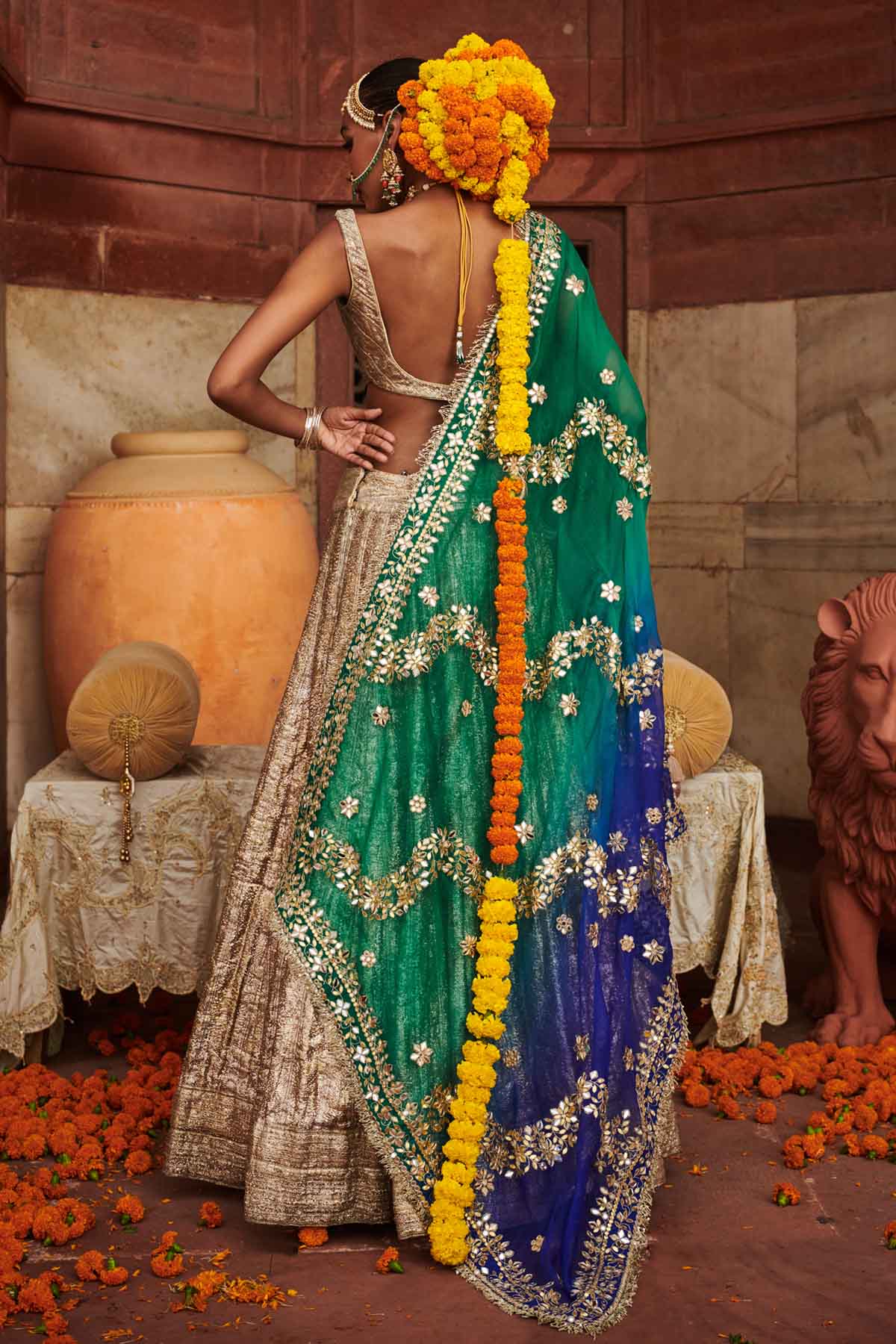 Silver Lampi Work Lehenga Set