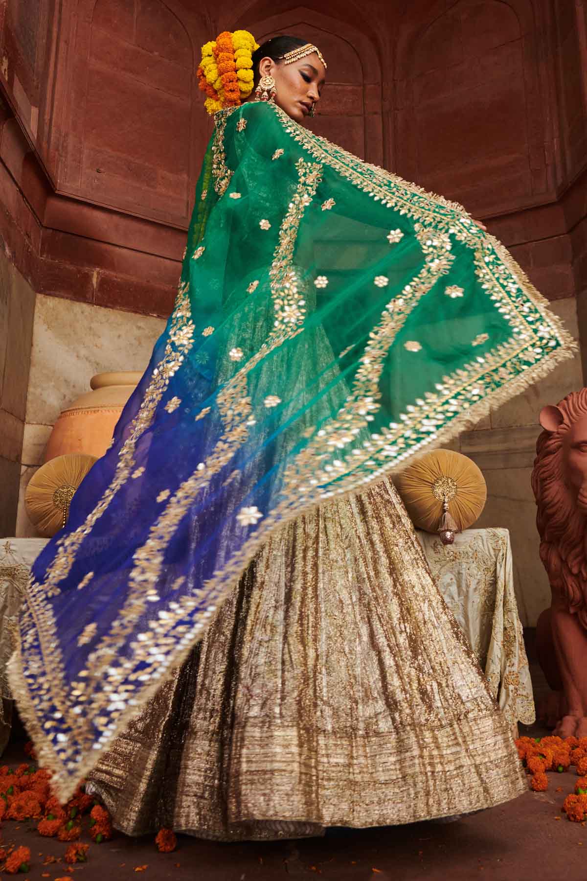 Silver Lampi Work Lehenga Set