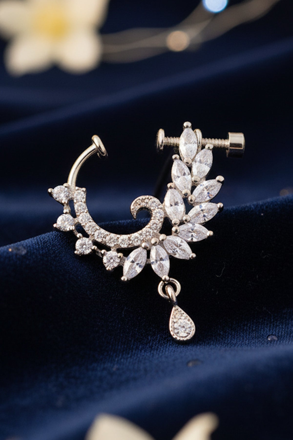 Buy Silver Leaf Shaped Nose Ring for women by Inko & Co online available at scrollnshops