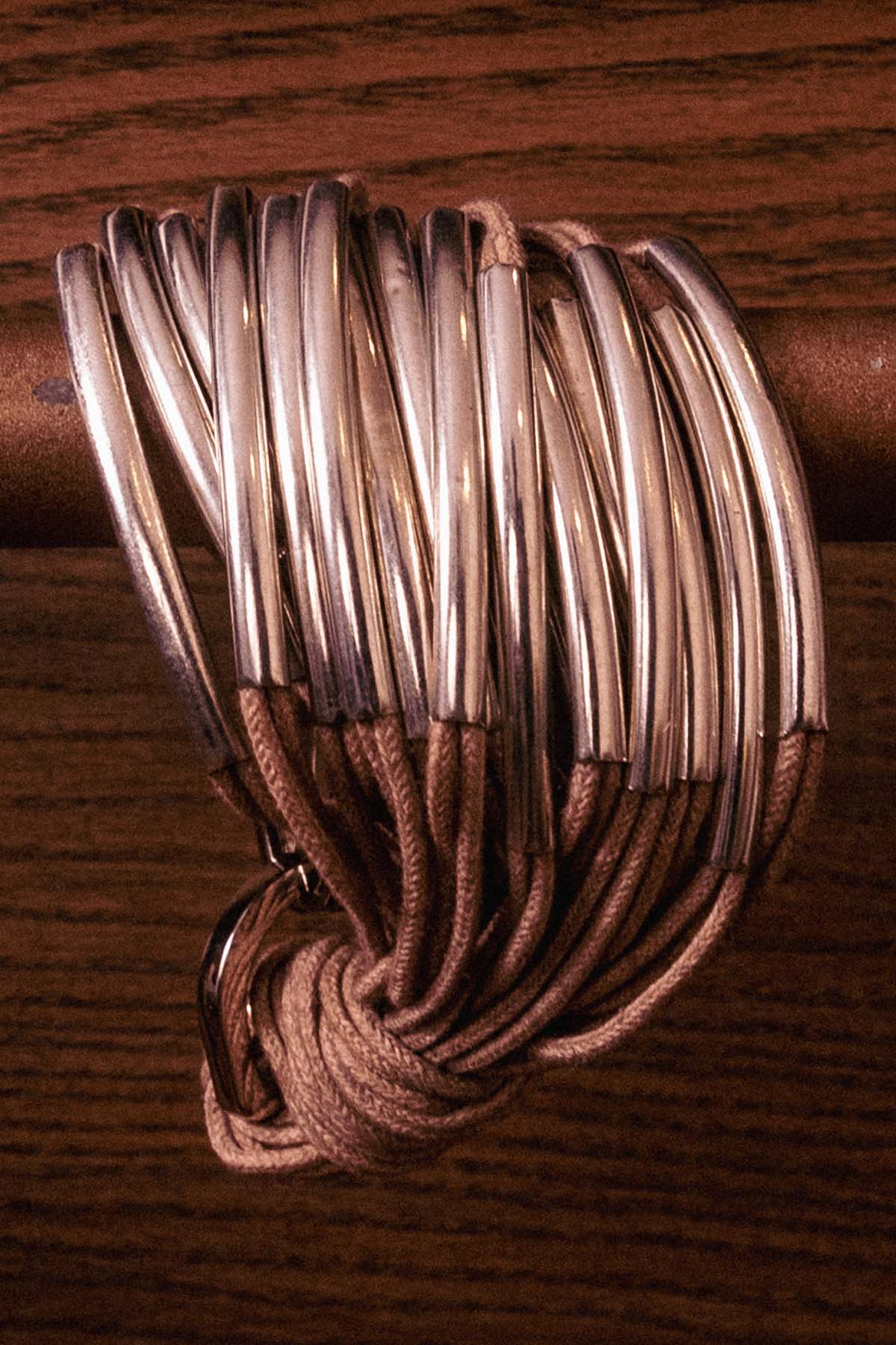 Buy Silver Metallic Tube Bracelet By Beachbum Online