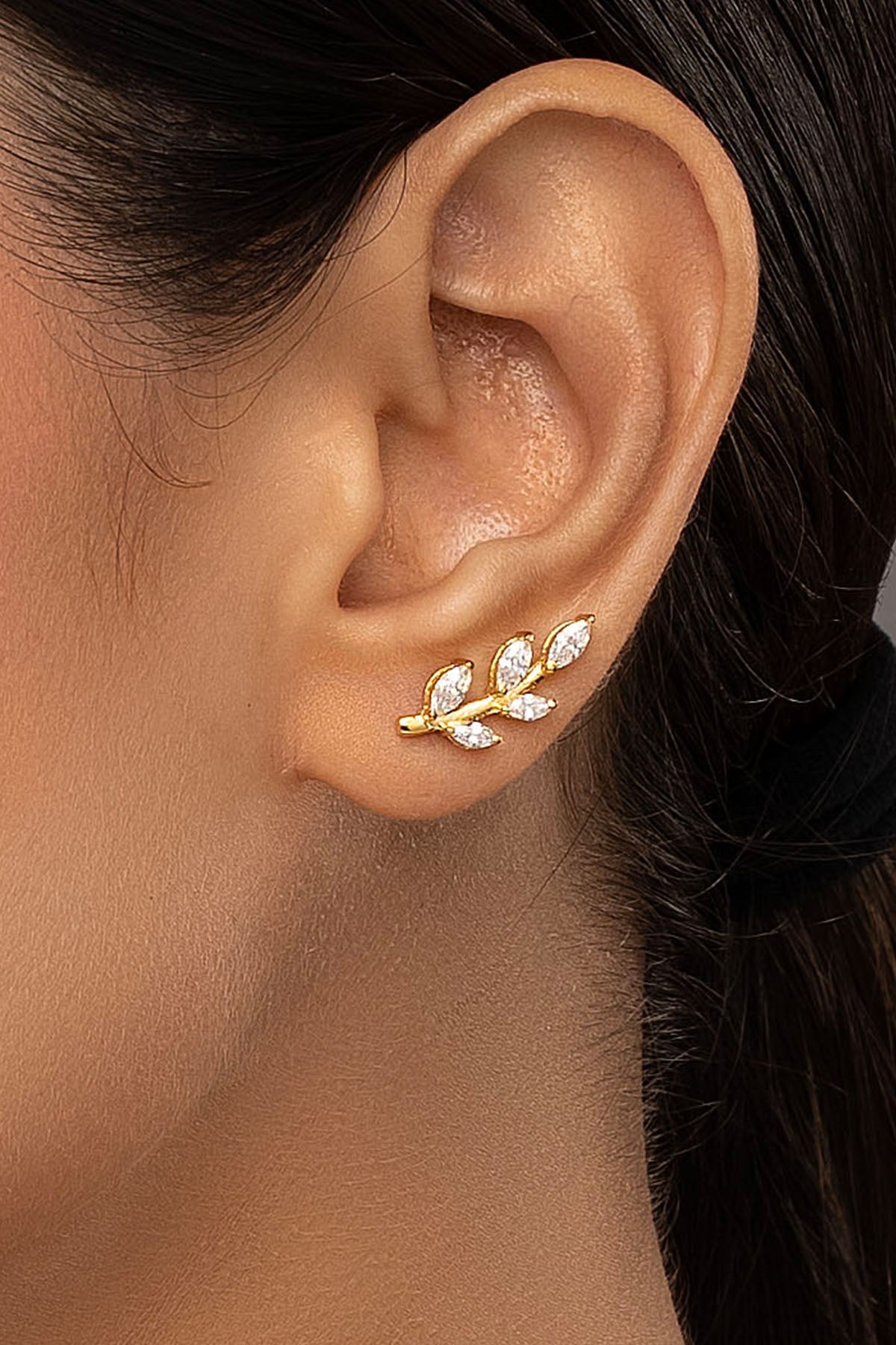 Buy Silver Mini Leaf Stud Earrings for women by Sica online available at scrollnshops