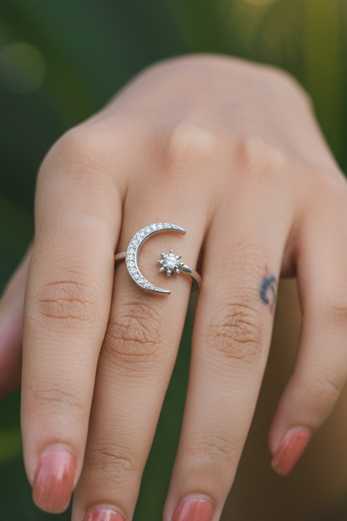 Buy Silver Mixed Metal Chand Ring for women by Inko & Co online available at scrollnshops