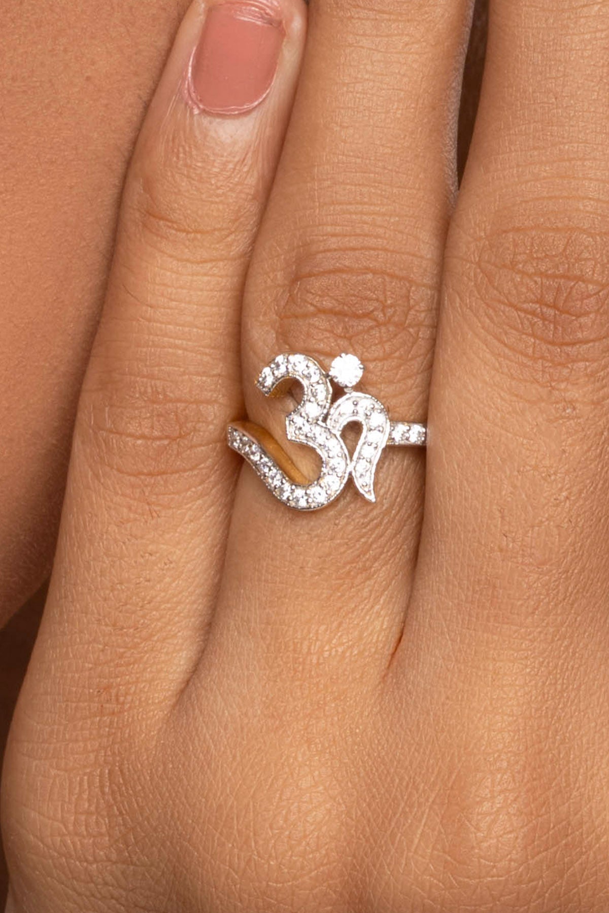 Buy Silver Om Stone Embellished Ring by Sica for women online at ScrollnShops