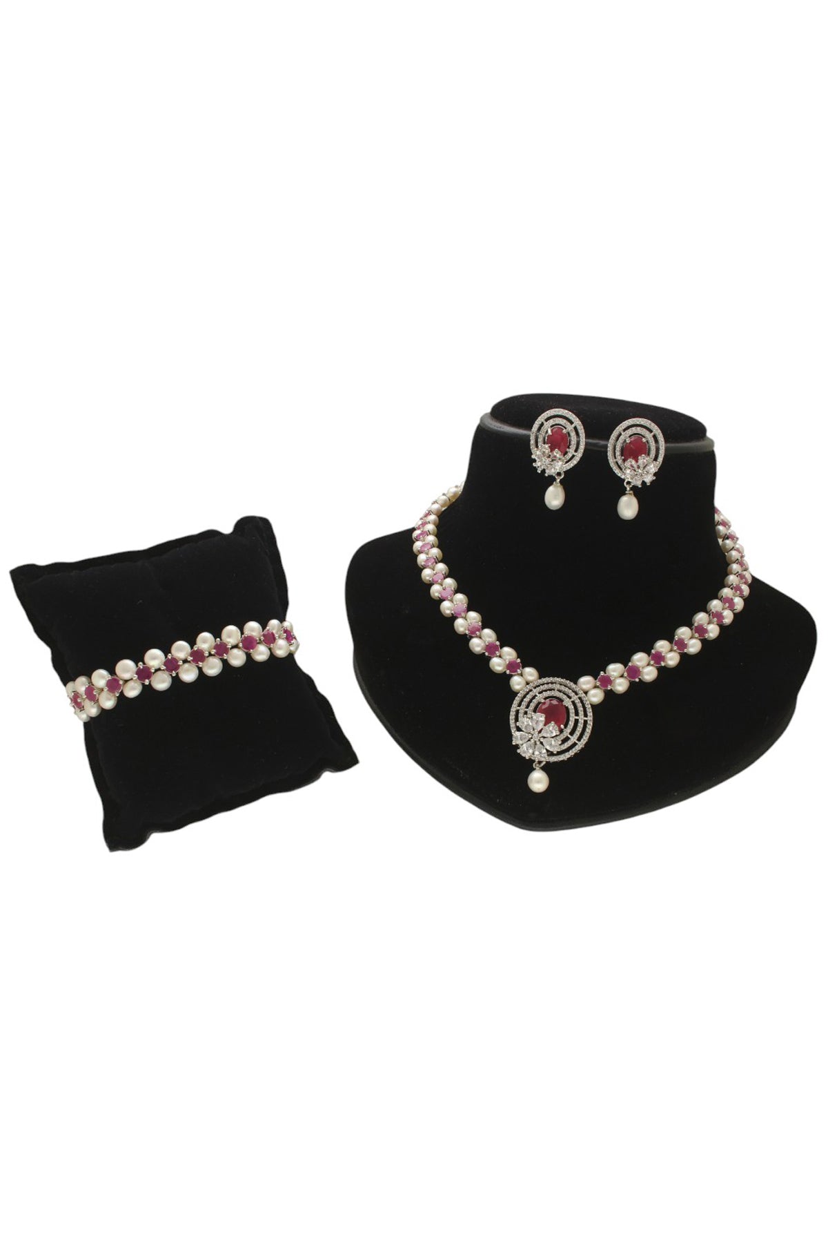 Silver Oval Shape Jewellery Set