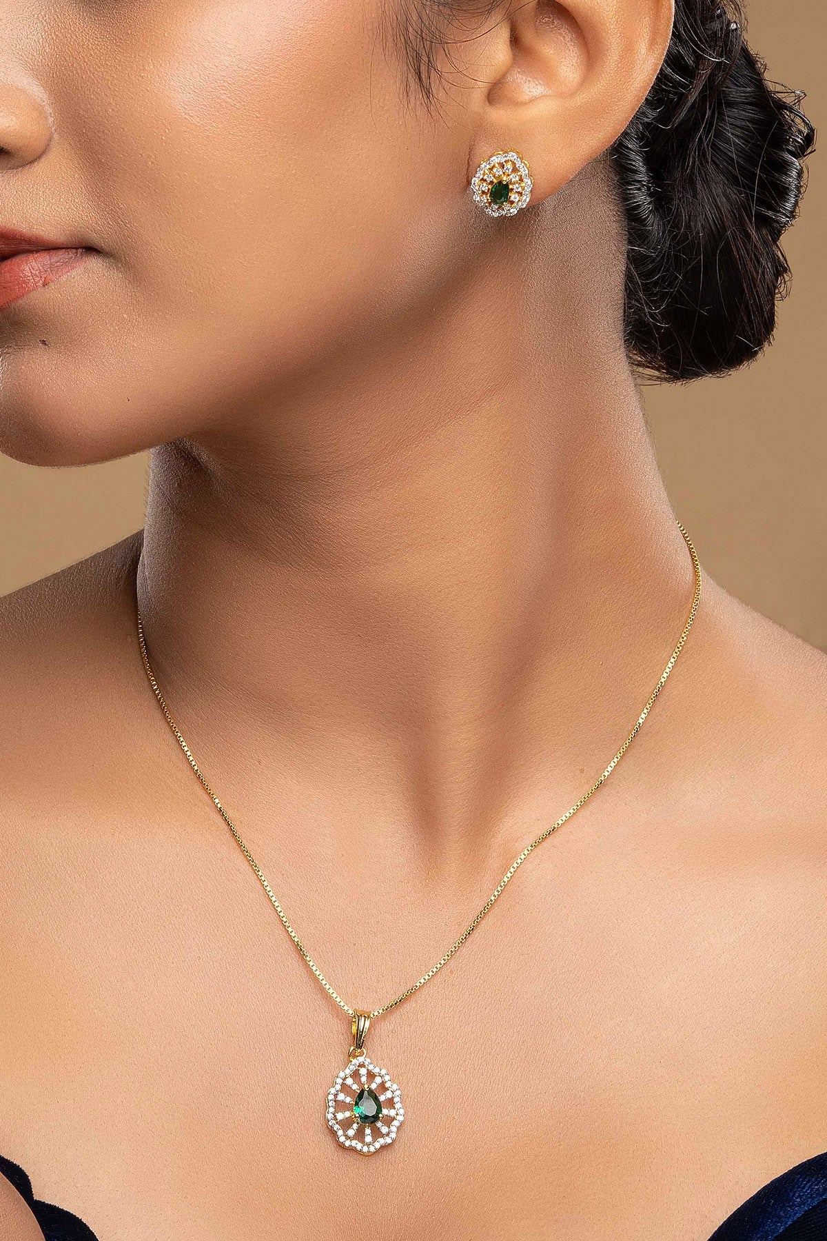 Buy Silver Oval Shaped Pendant Set for women by Sica online available at scrollnshops