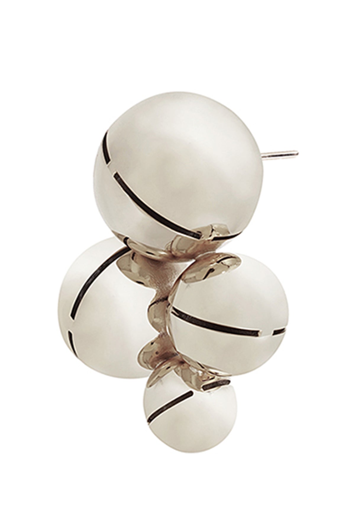 Silver Pearls Plated Brass Studs