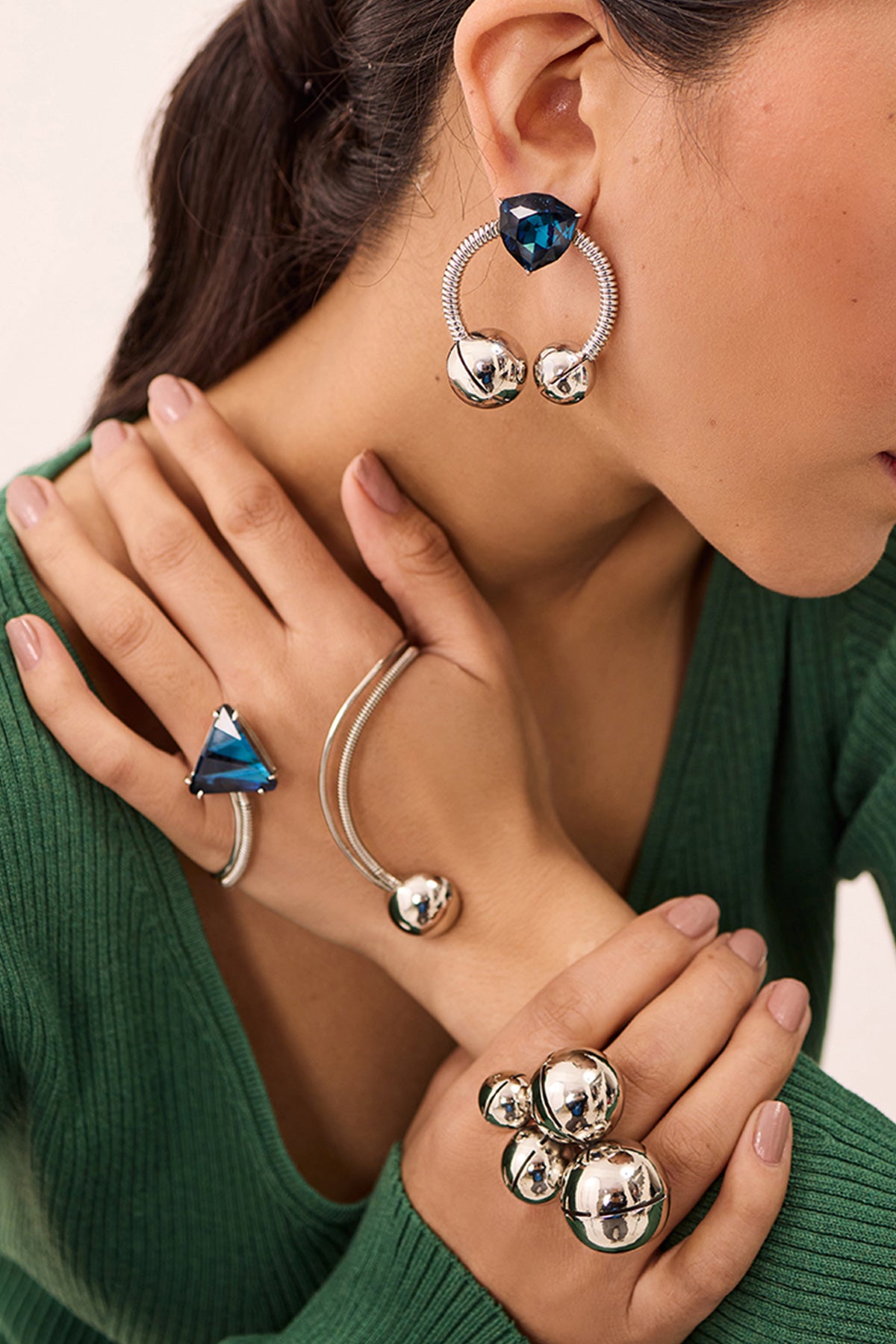 Silver Plated Brass Palm Cuff