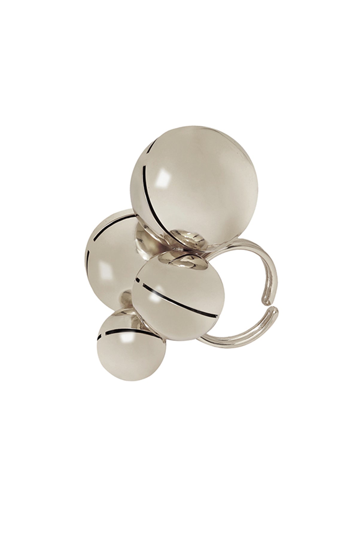 Silver Plated Pearls Brass Ring