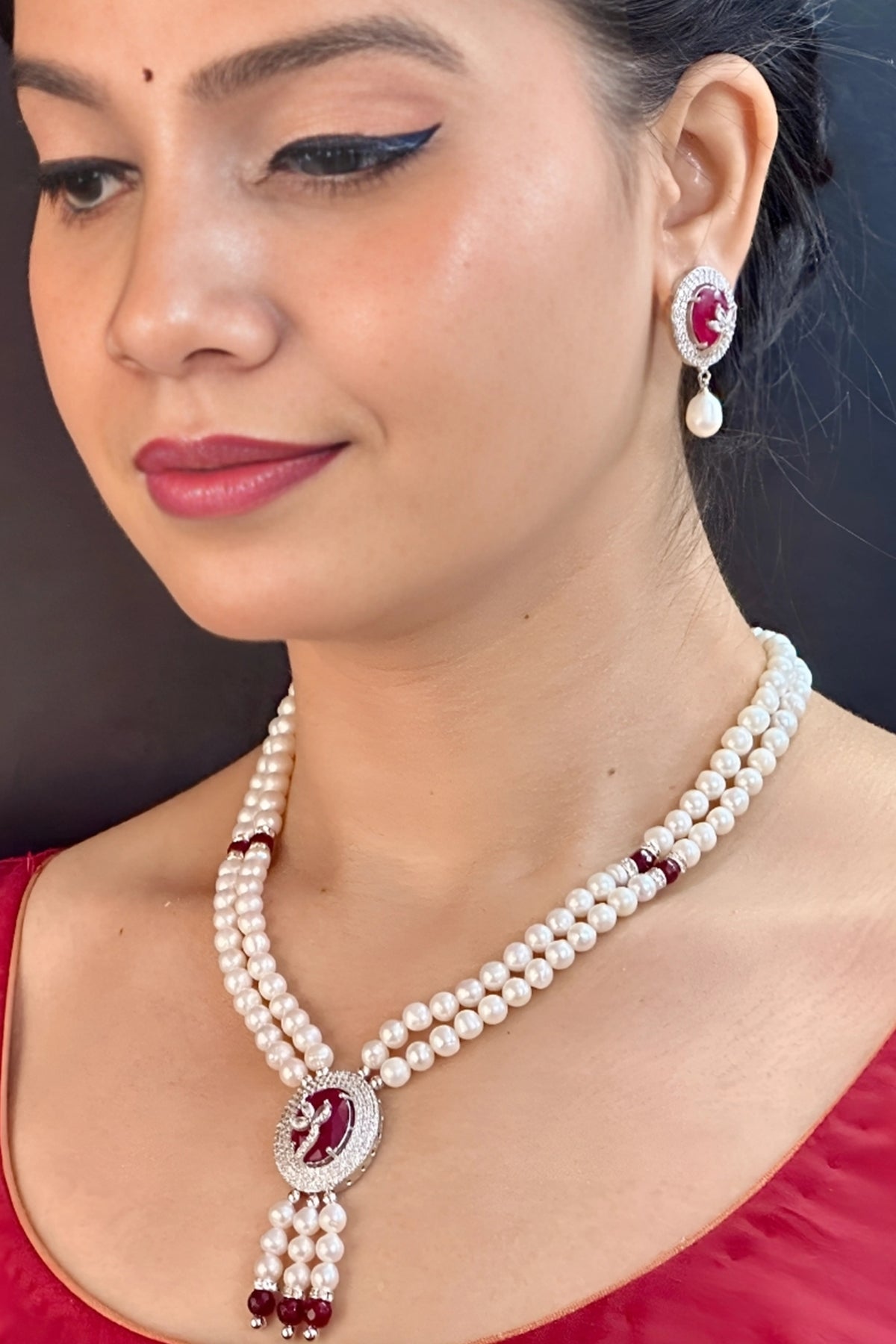 Buy Silver Potato Shaped Jewellery for women by J Pearls online available at scrollnshops