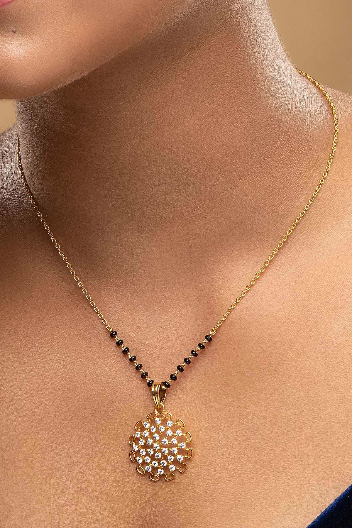 Buy Silver Round Beads Mangalsutra for women by Sica online available at scrollnshops