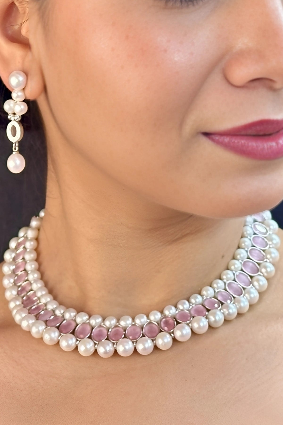 Buy Silver Round Shaped Jewellery for women by J Pearls online available at scrollnshops
