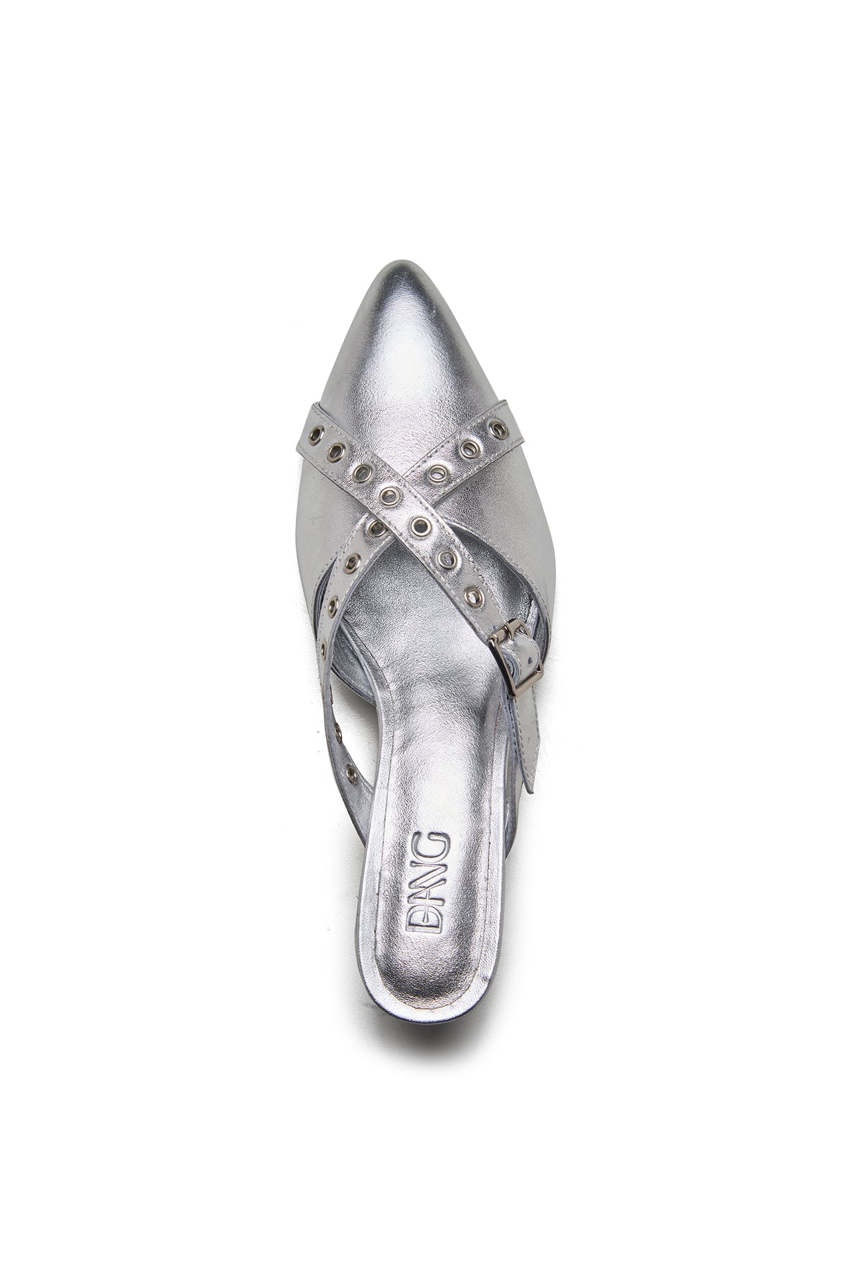 Silver Shine Foil Leather Wedges