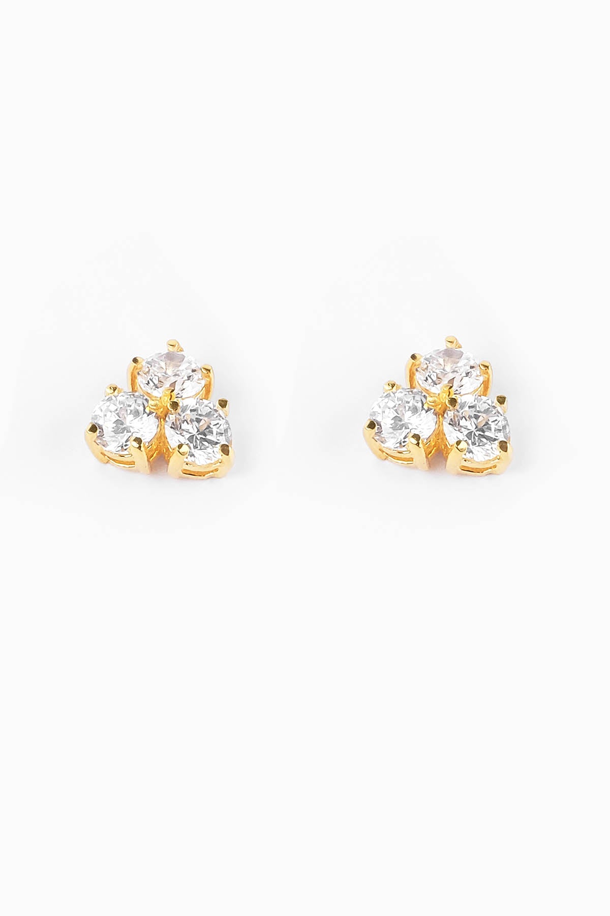 Silver Solitaire Studs Earrings