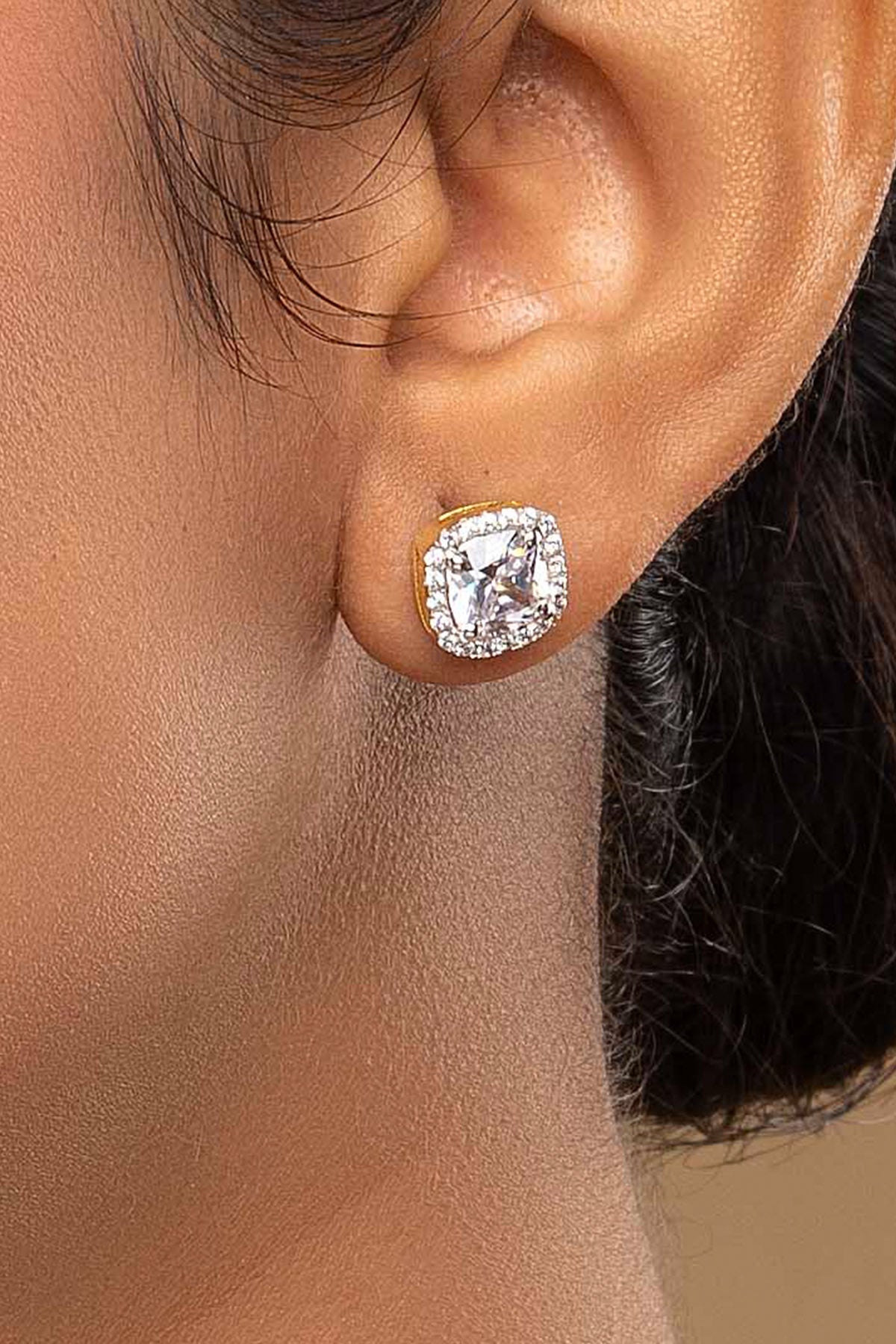 Buy Silver Square Diamond Earrings for women by Sica online available at scrollnshops
