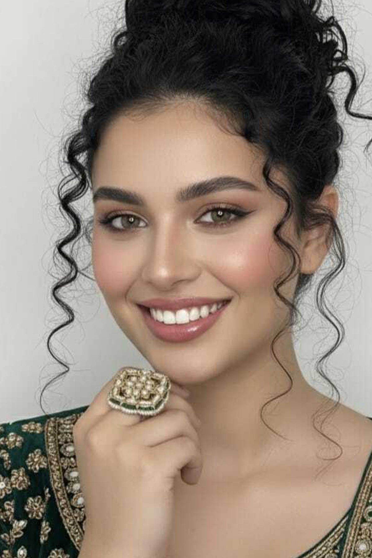 Buy Silver Square Kundan Beads Ring for women by Beauty Spot Jewellery online available at scrollnshops