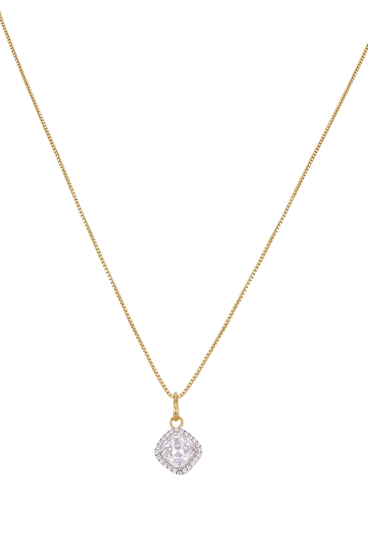 Silver Stud Diamond Pendant Set