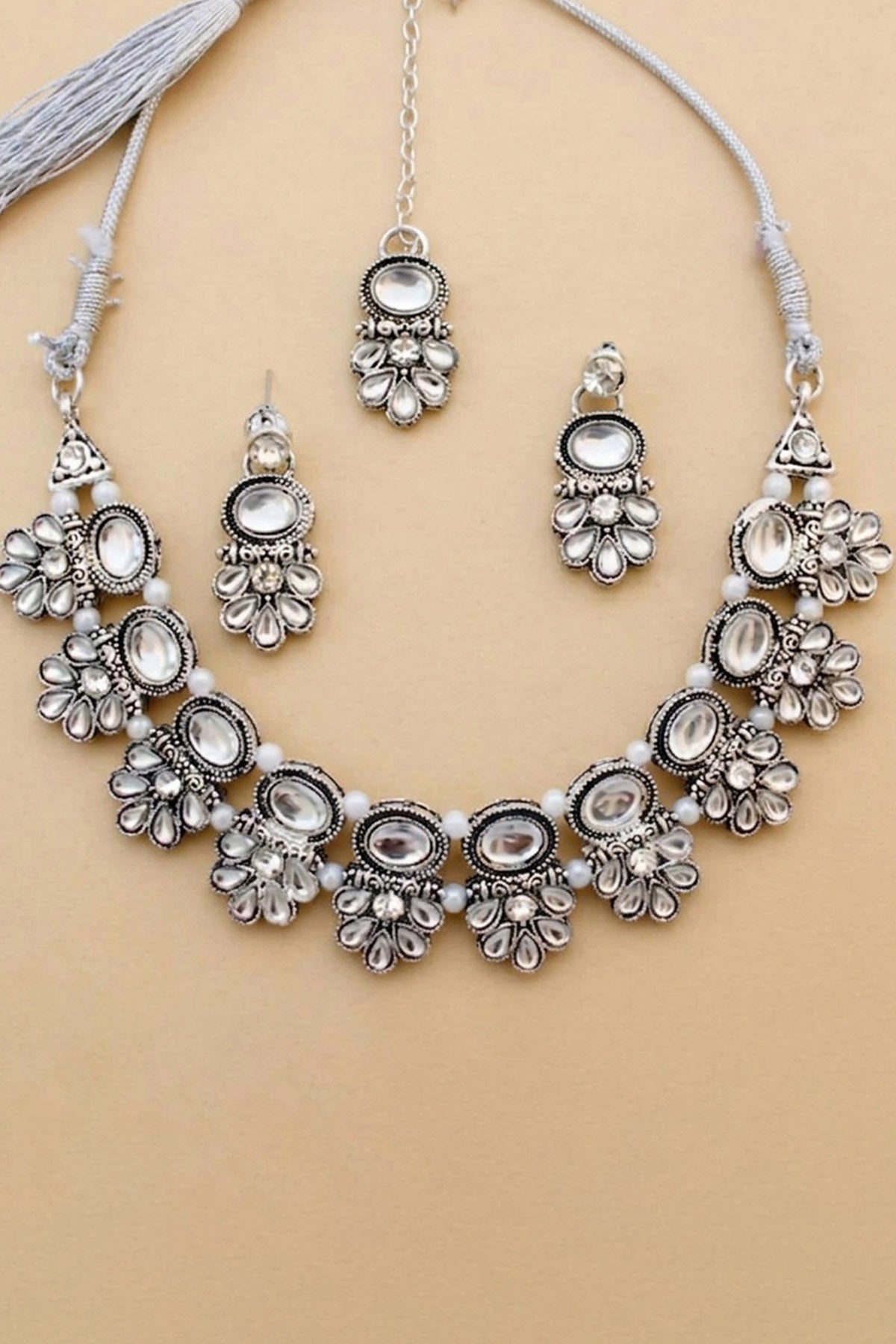 Silver Tear Drop Jewellery Set