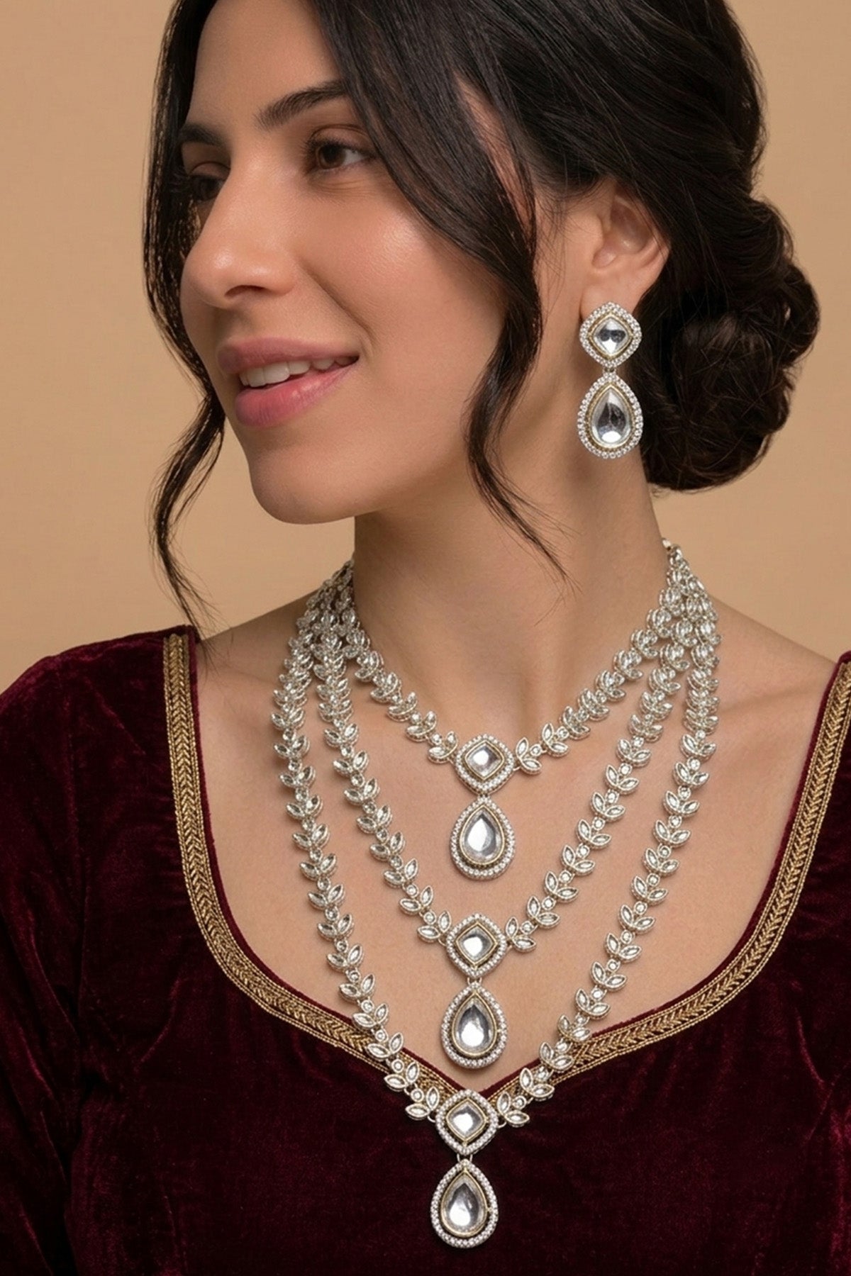 Buy Silver Tone Teardrop Choker Set for women by Inko & Co online available at scrollnshops