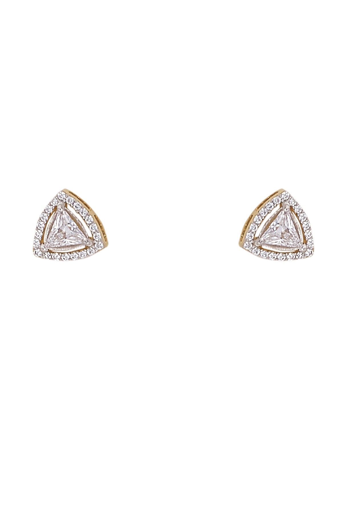 Silver Trikona Studs Earrings