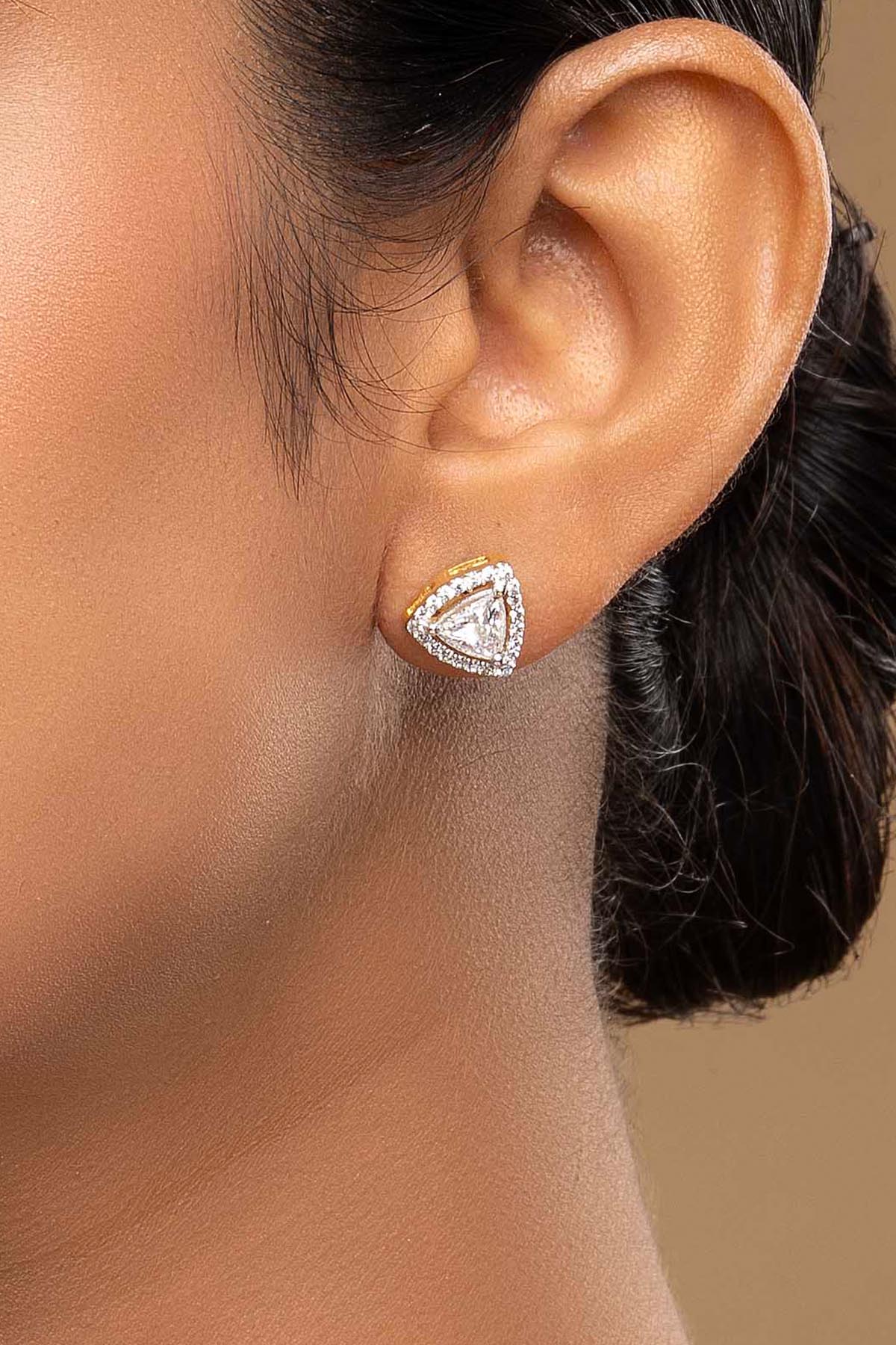 Buy  Silver Trikona Studs Earrings for women by Sica online available at scrollnshops