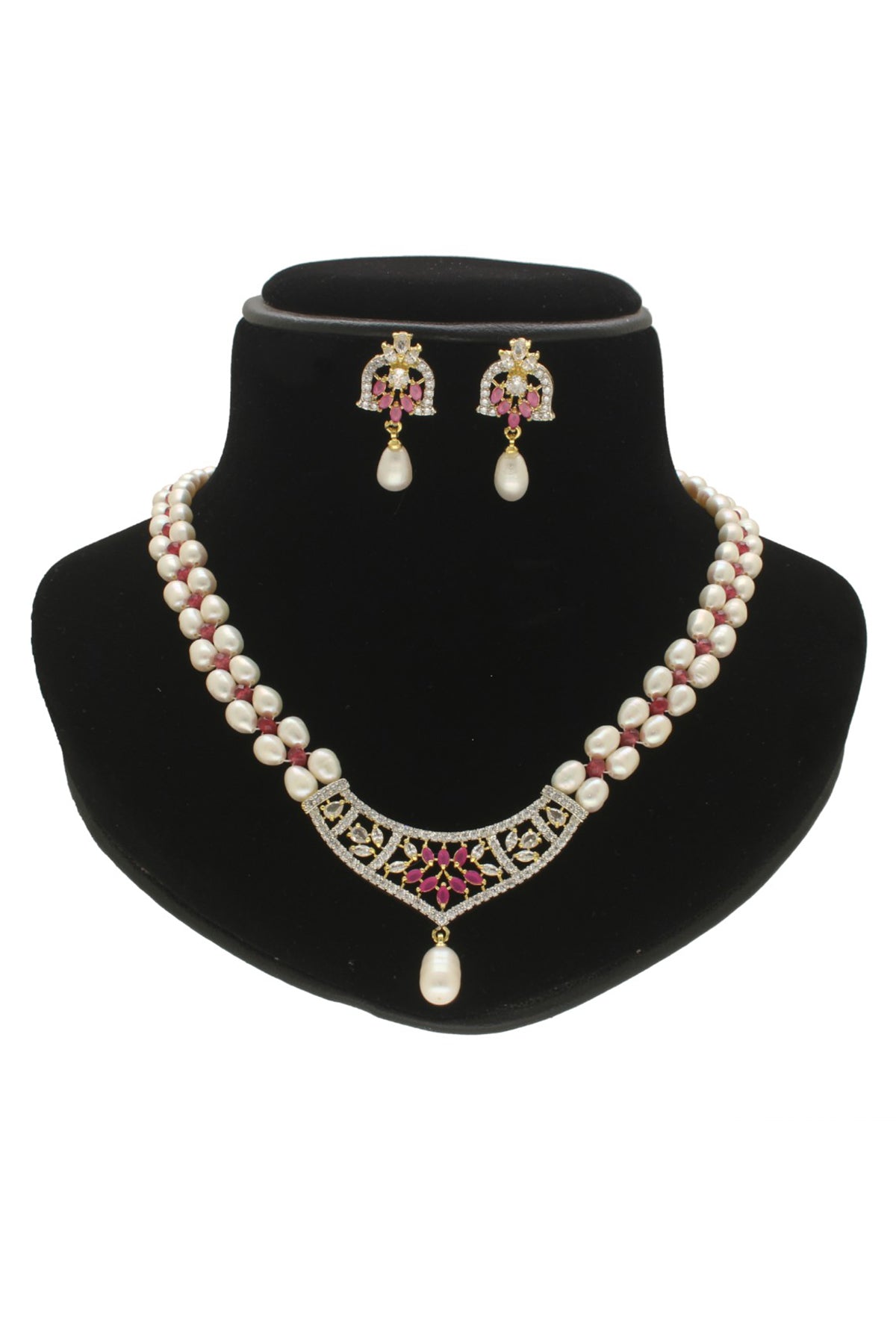 Silver White Oval Jewellery Set
