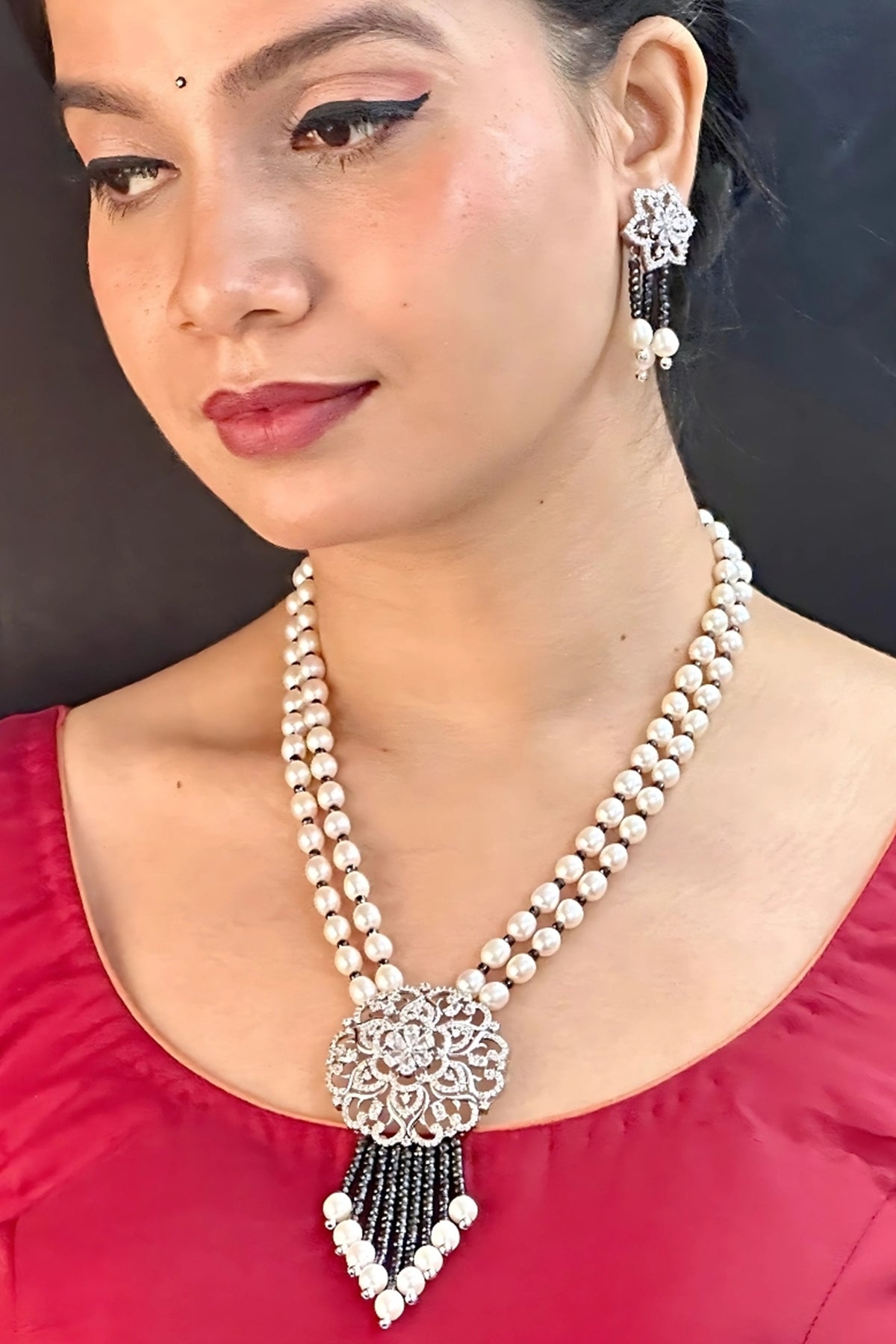 Buy Silver & White Pearls Jewellery for women by J Pearls online available at scrollnshops
